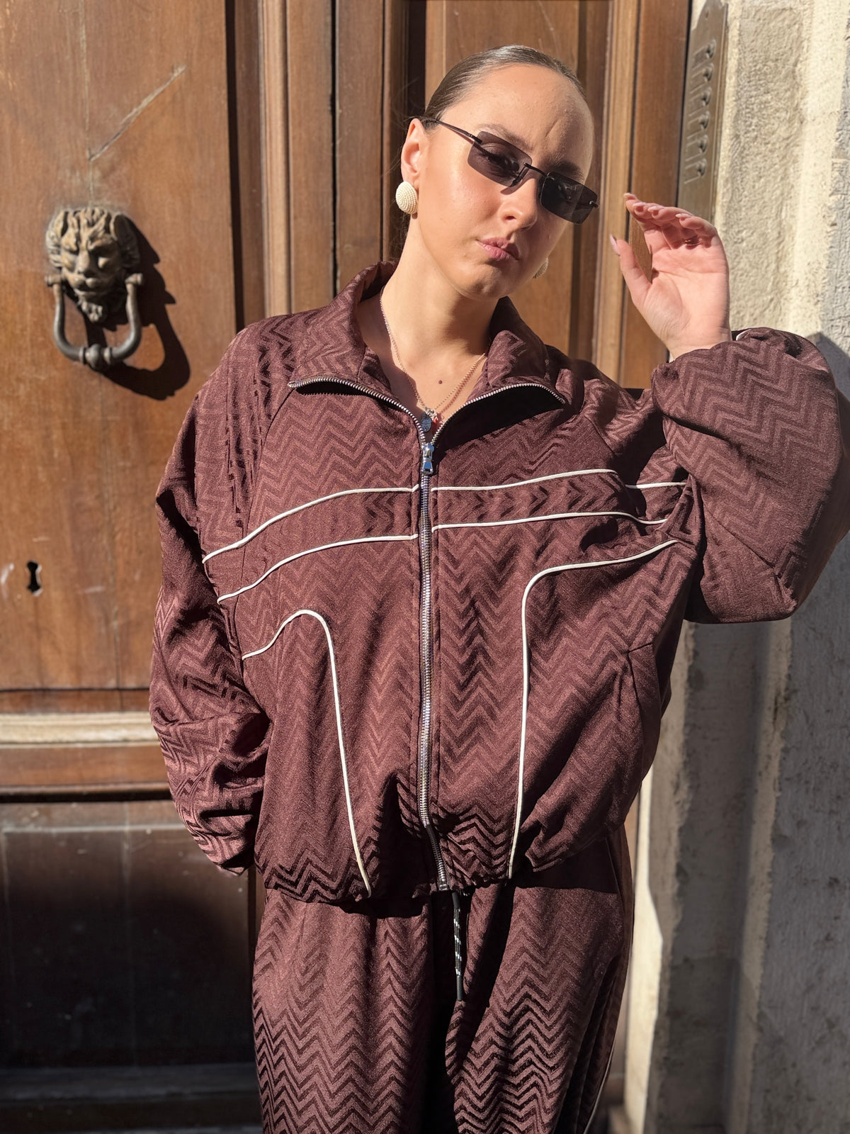 Felpa Bomber Sporty-Chic MORO