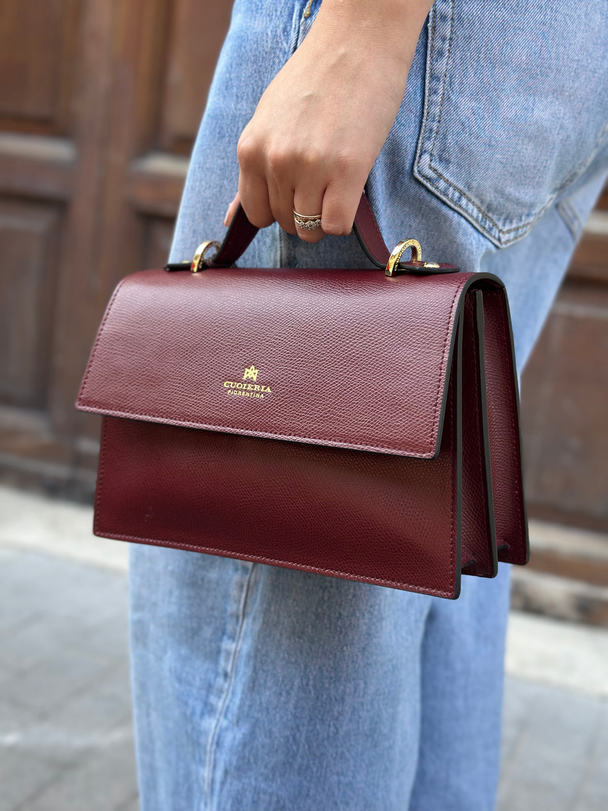 Cuoieria Fiorentina BEAUTY SMALL FLAP BAG BORDEAUX