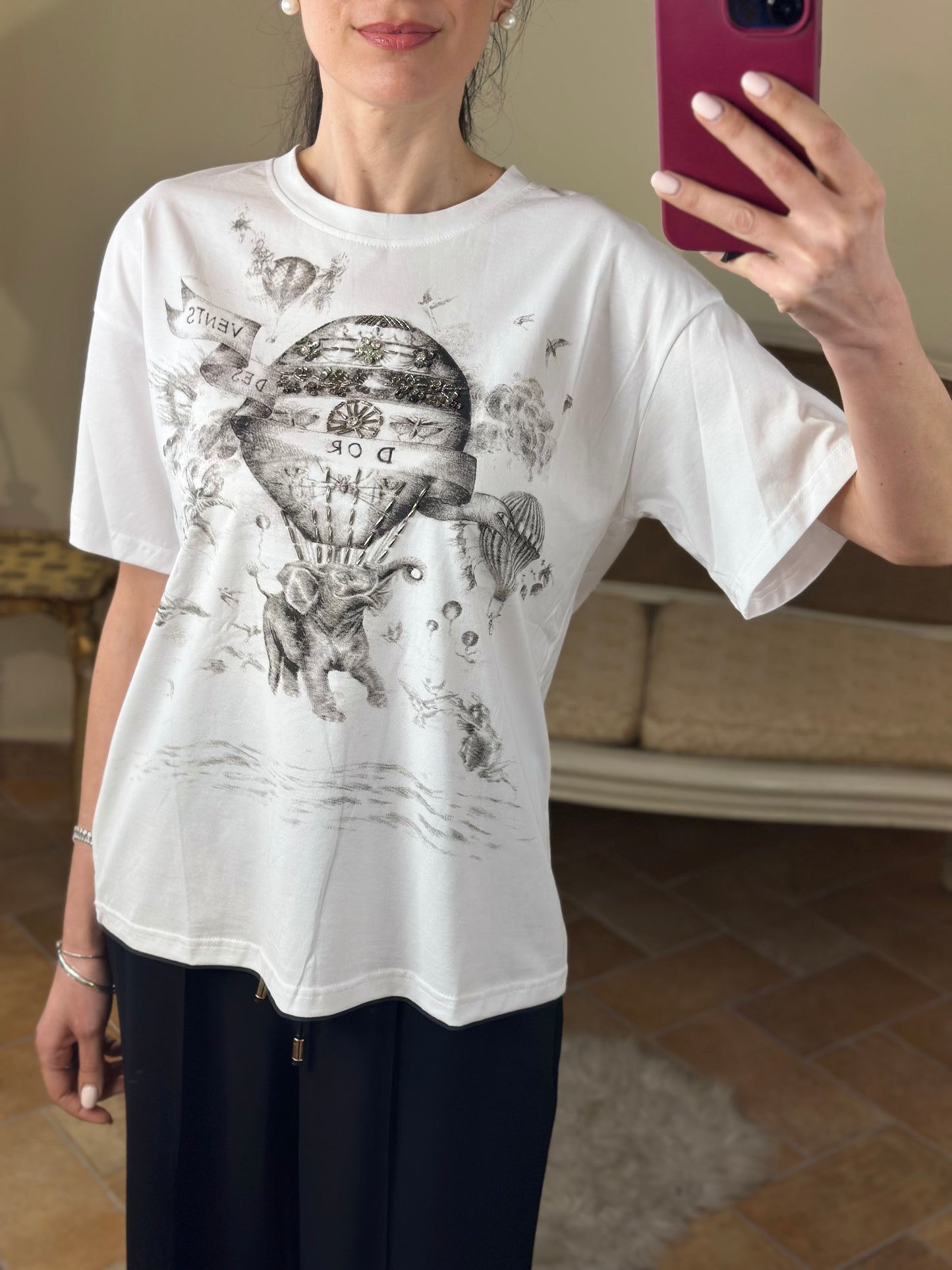 T-shirt "MONGOLFIERA" bianca