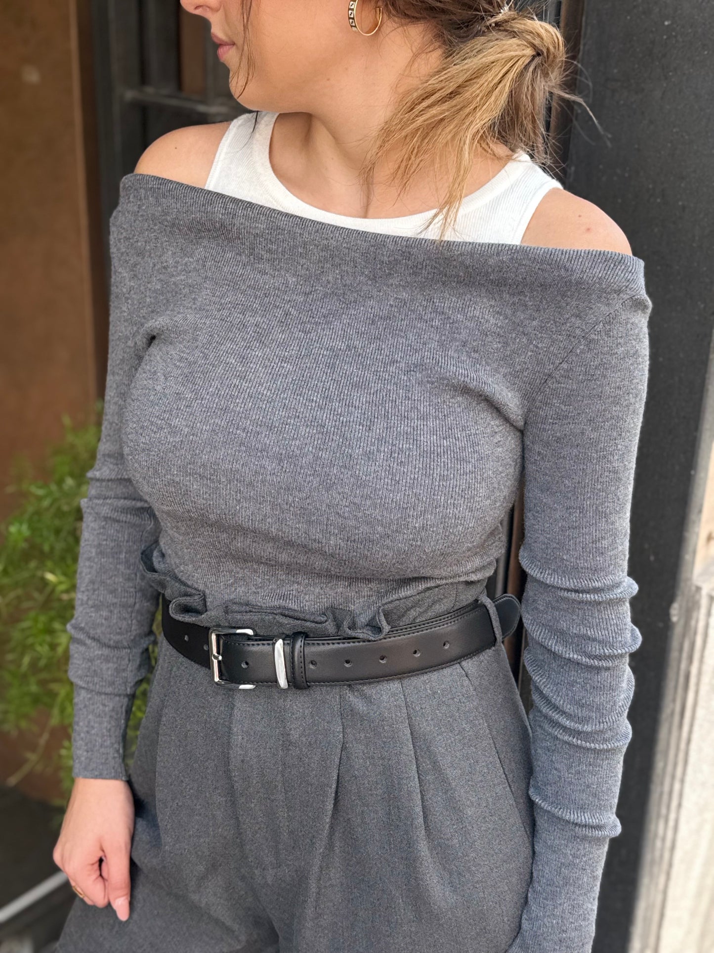 Eleh Maglia con inserto canotta GRIGIA