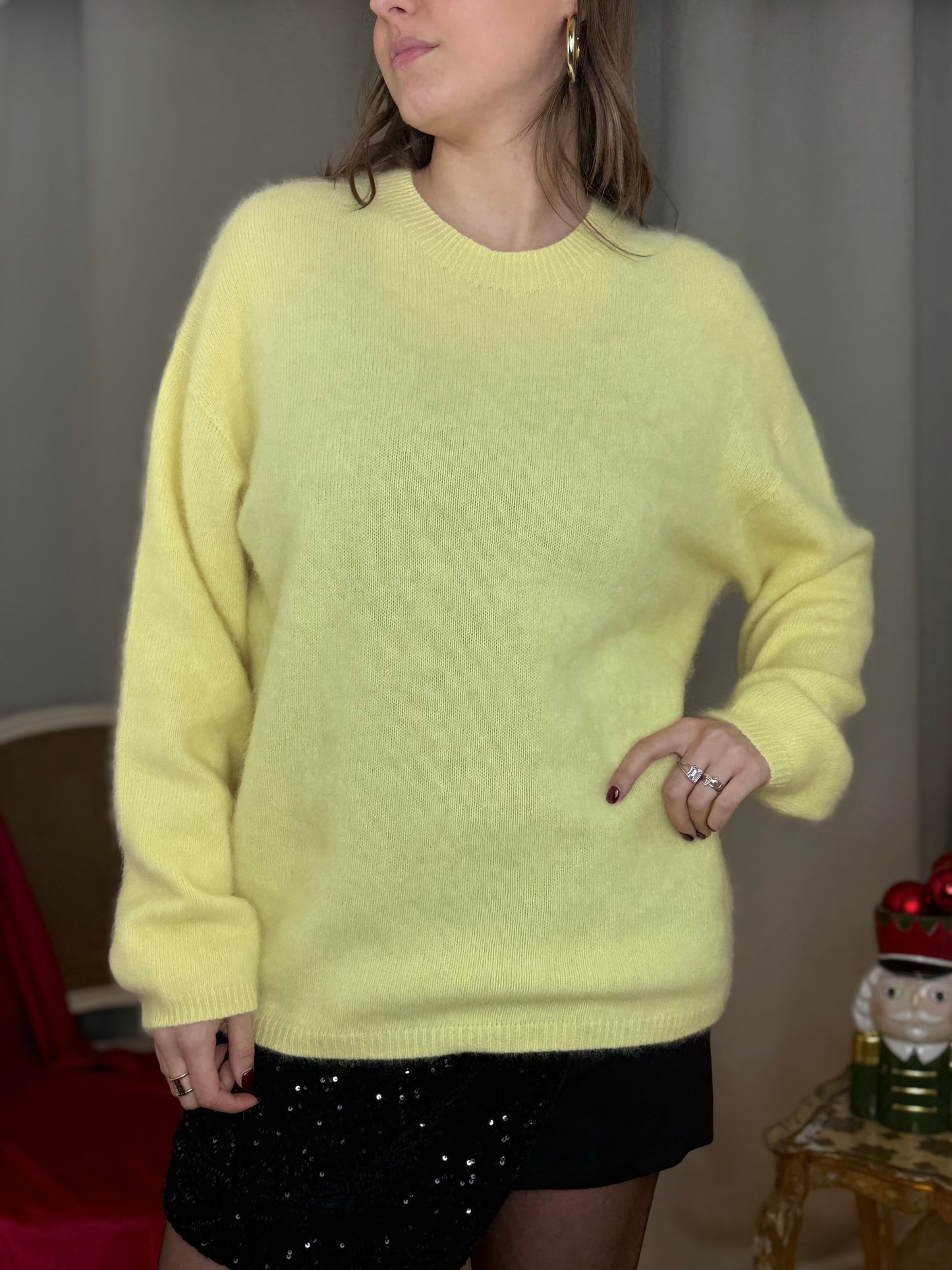 Maglia in cashmere e lana GIALLO