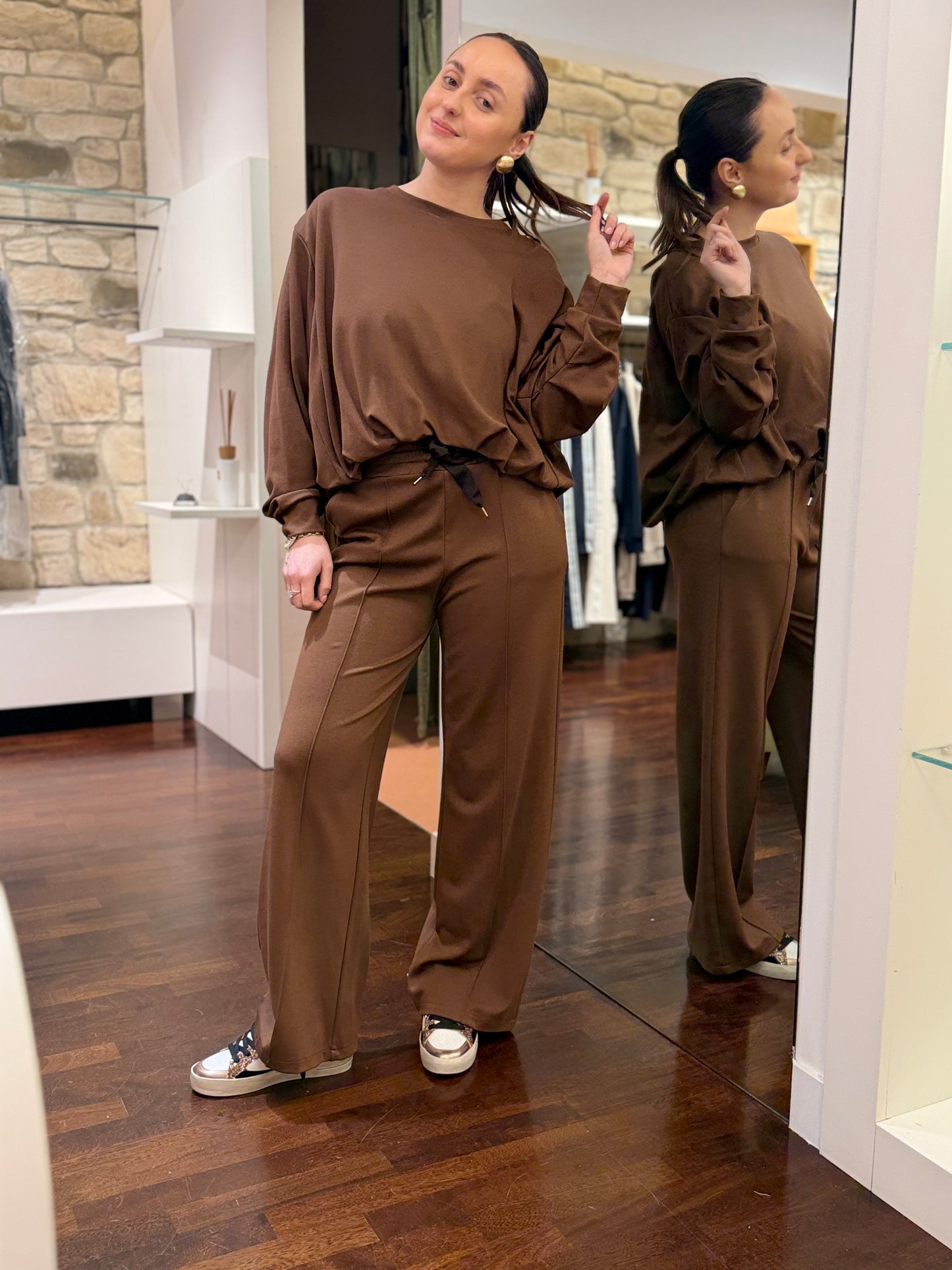 Pantalone in felpa CIOCCOLATO