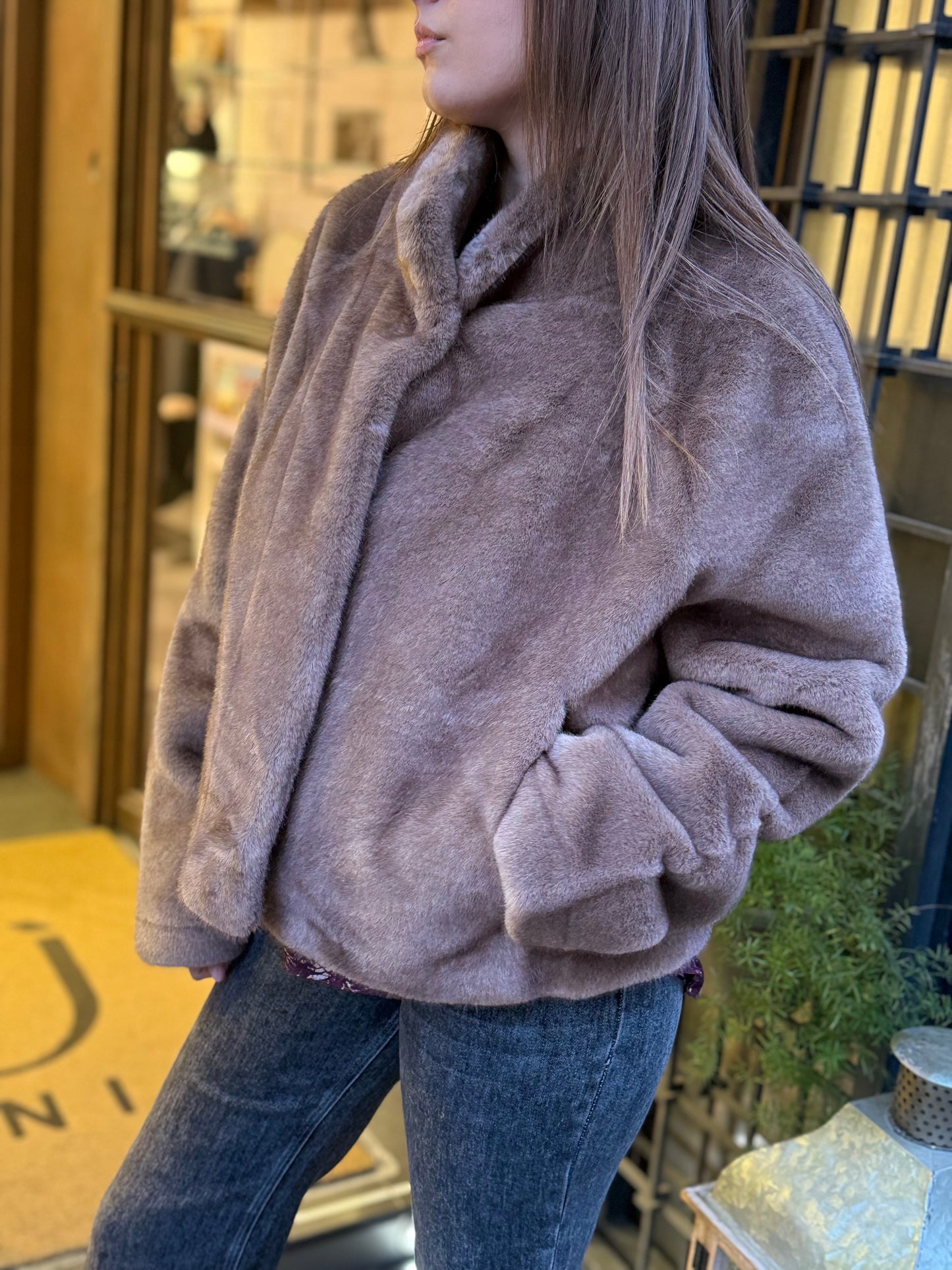 Ecopelliccia FRANCESCA Taupe