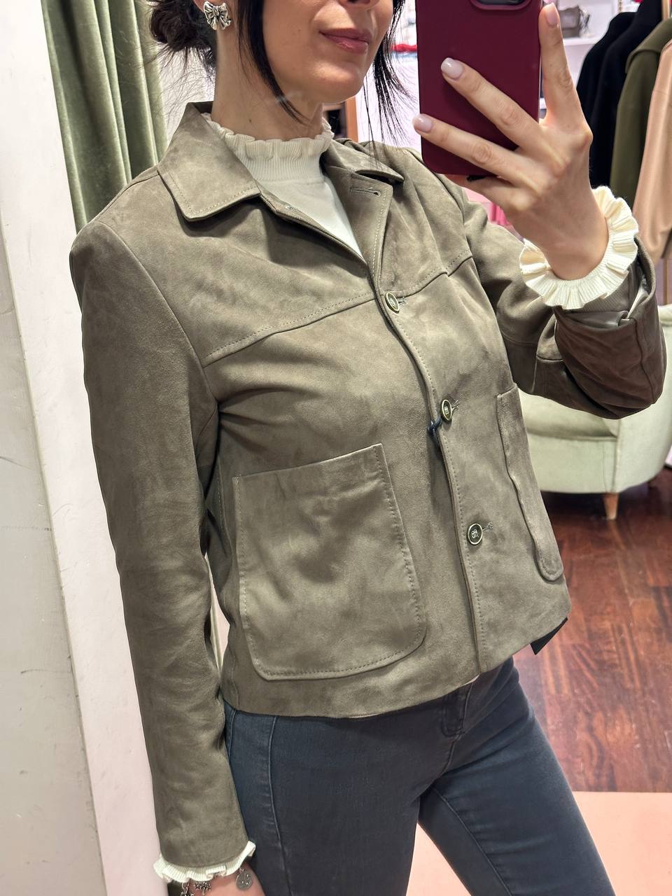 Giacca in Camoscio TAUPE