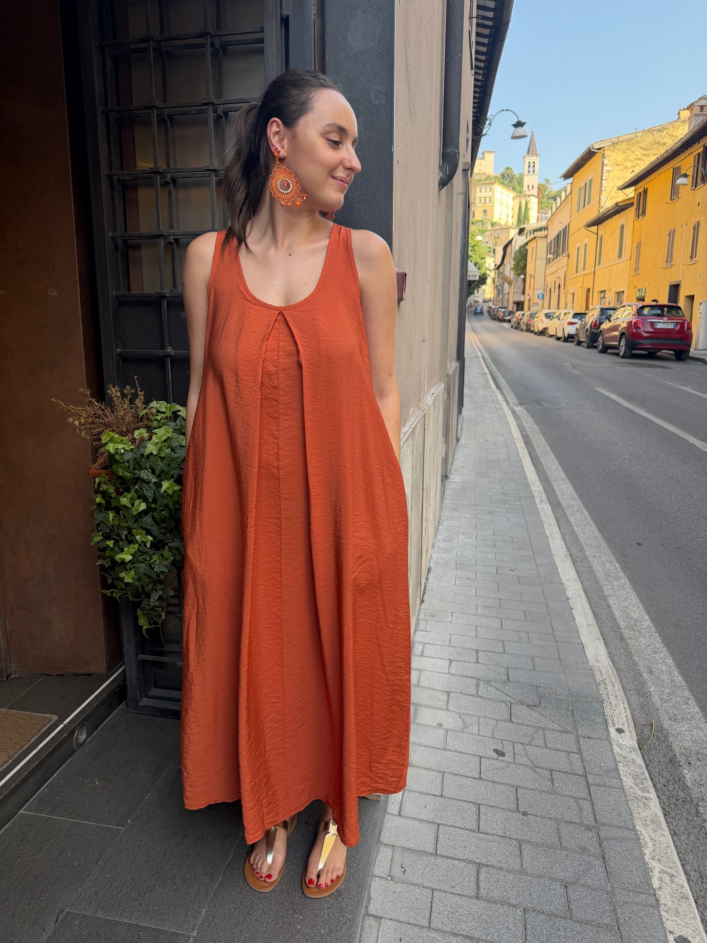 Tensione in ABITO lungo crinkle (disponibile in più varianti colore)