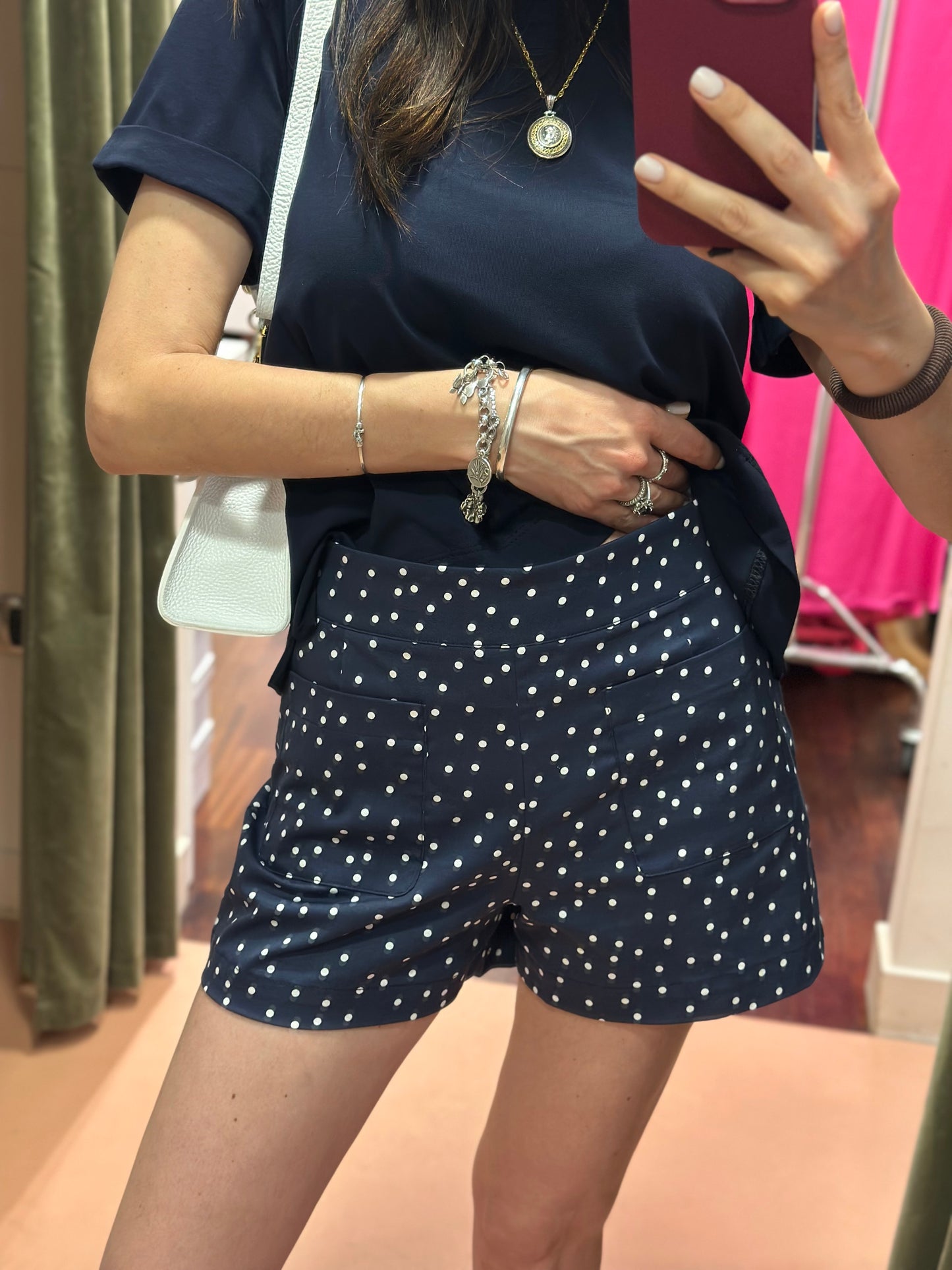 Tensione in Shorts pois Blu/bianco
