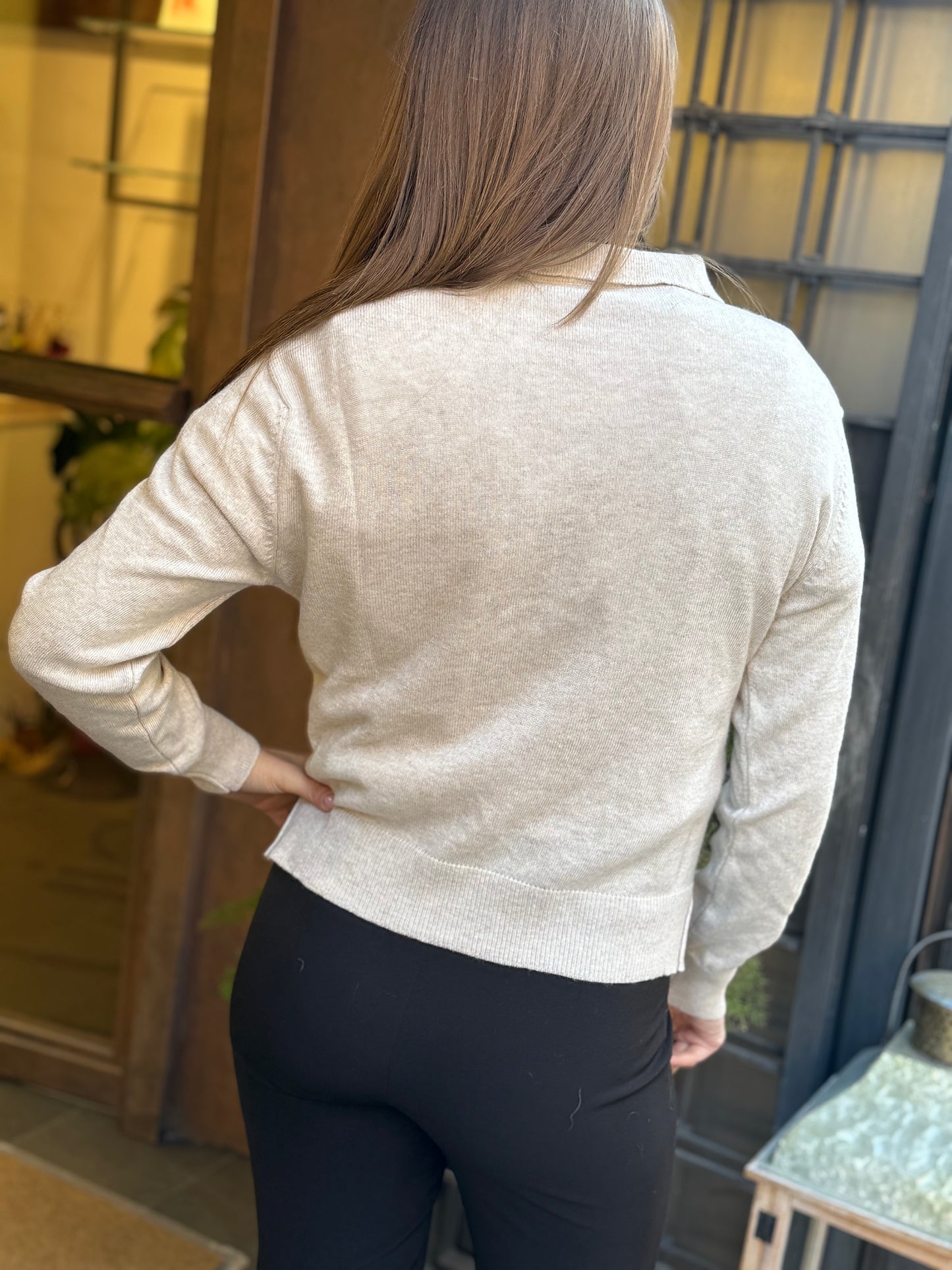 Maglia Polo CINDY con bottoni BEIGE