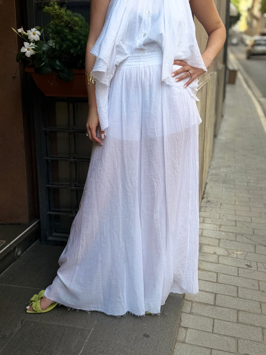 Tensione in Pantalone sfrangiato Bianco