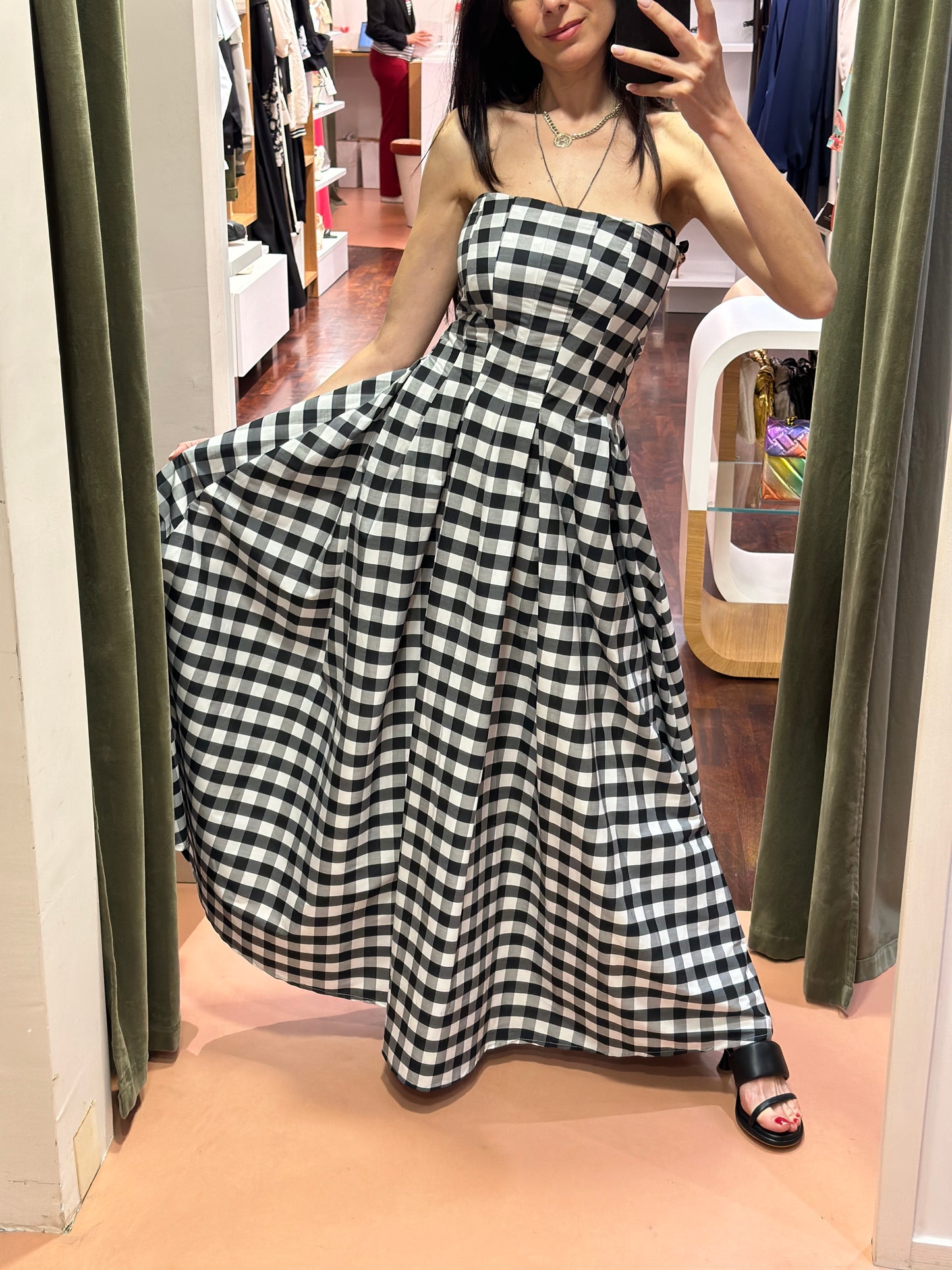 Tensione in Abito lungo in vichy