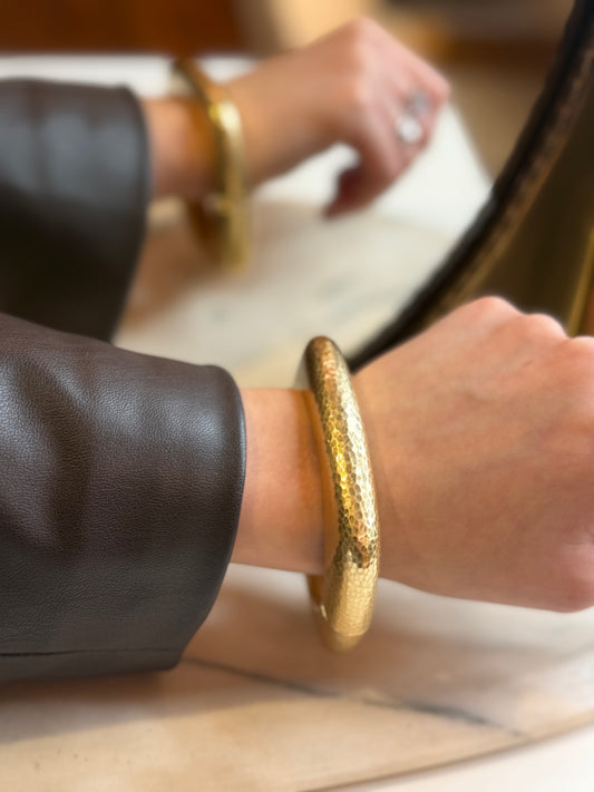 Bracciale ORO squadrato martellato