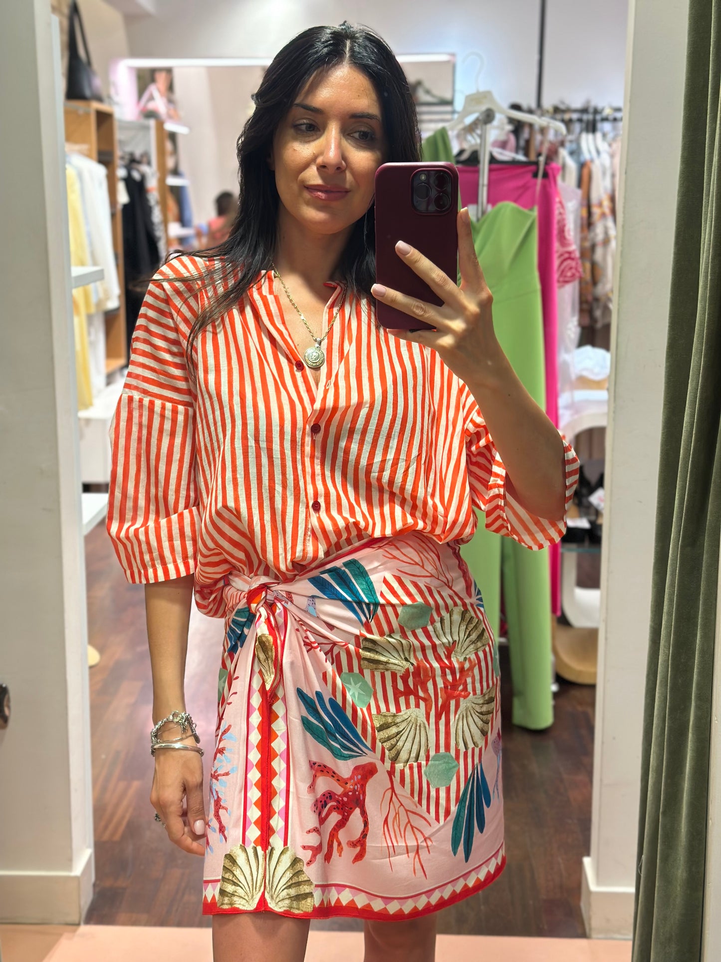Tensione in Camicia a righe Rosso/bianco