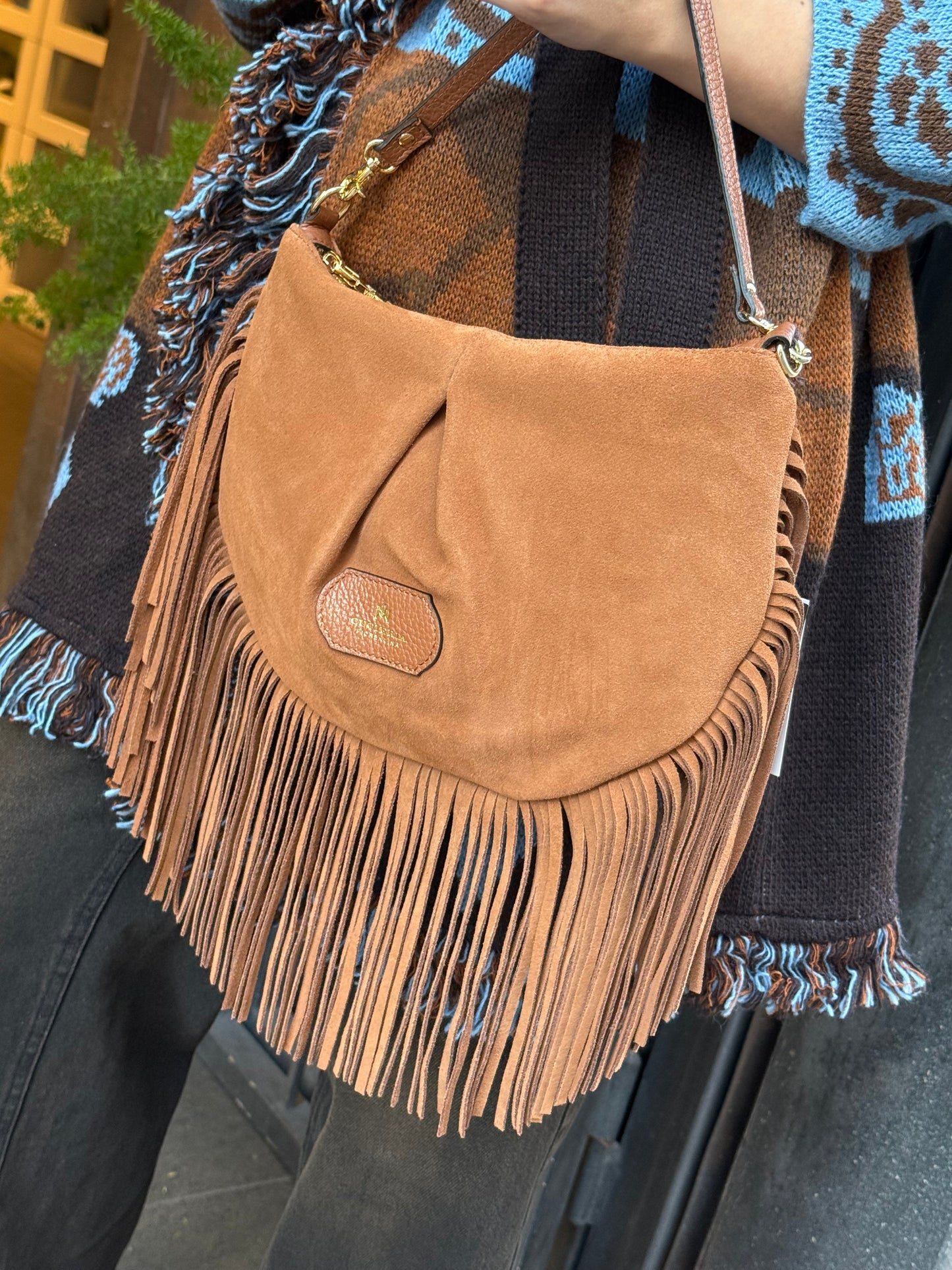 Cuoieria Fiorentina EMMA FOLK MINI POUCH CARAMEL