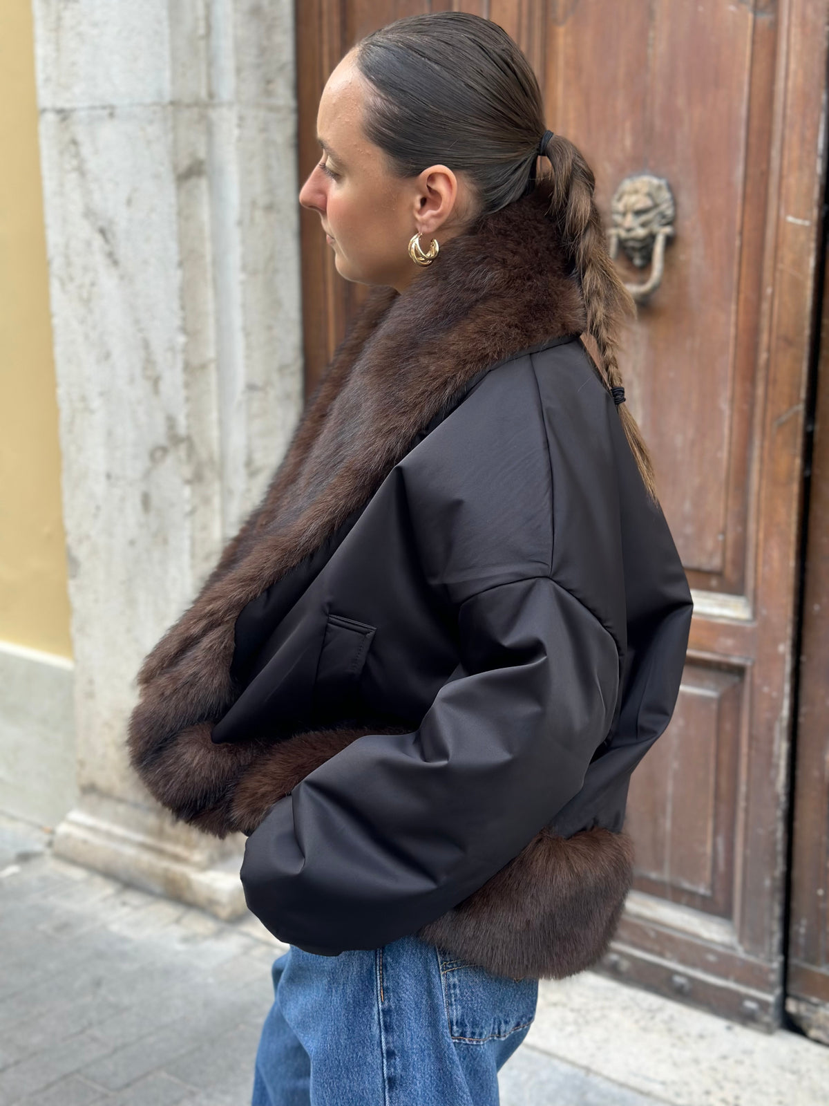 Tensione in Bomber pelliccia