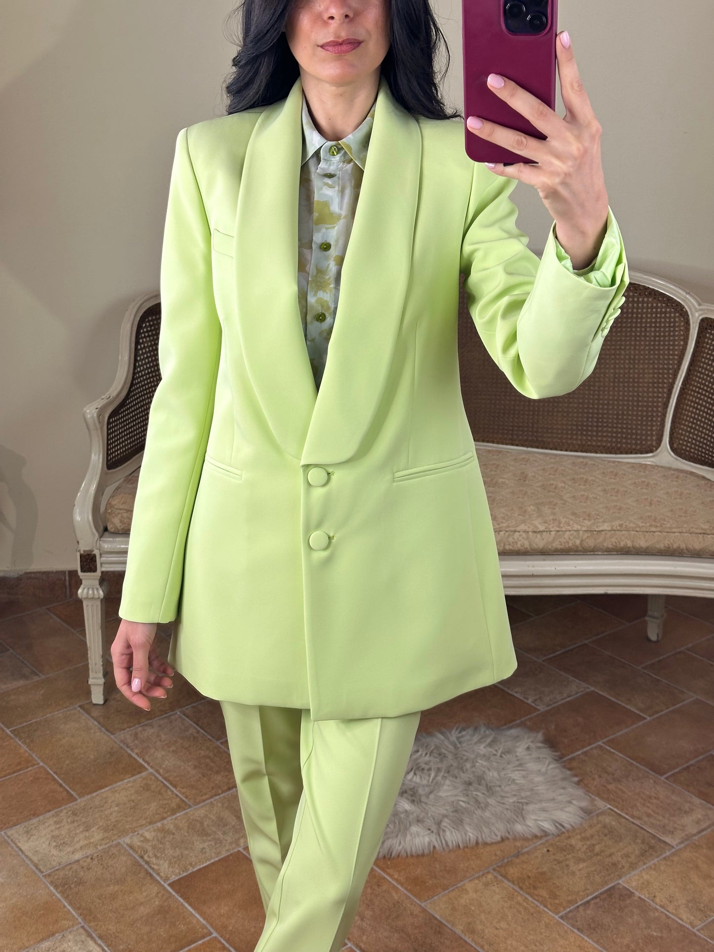 Silence Limited MONOSHAWL BLAZER Light Green