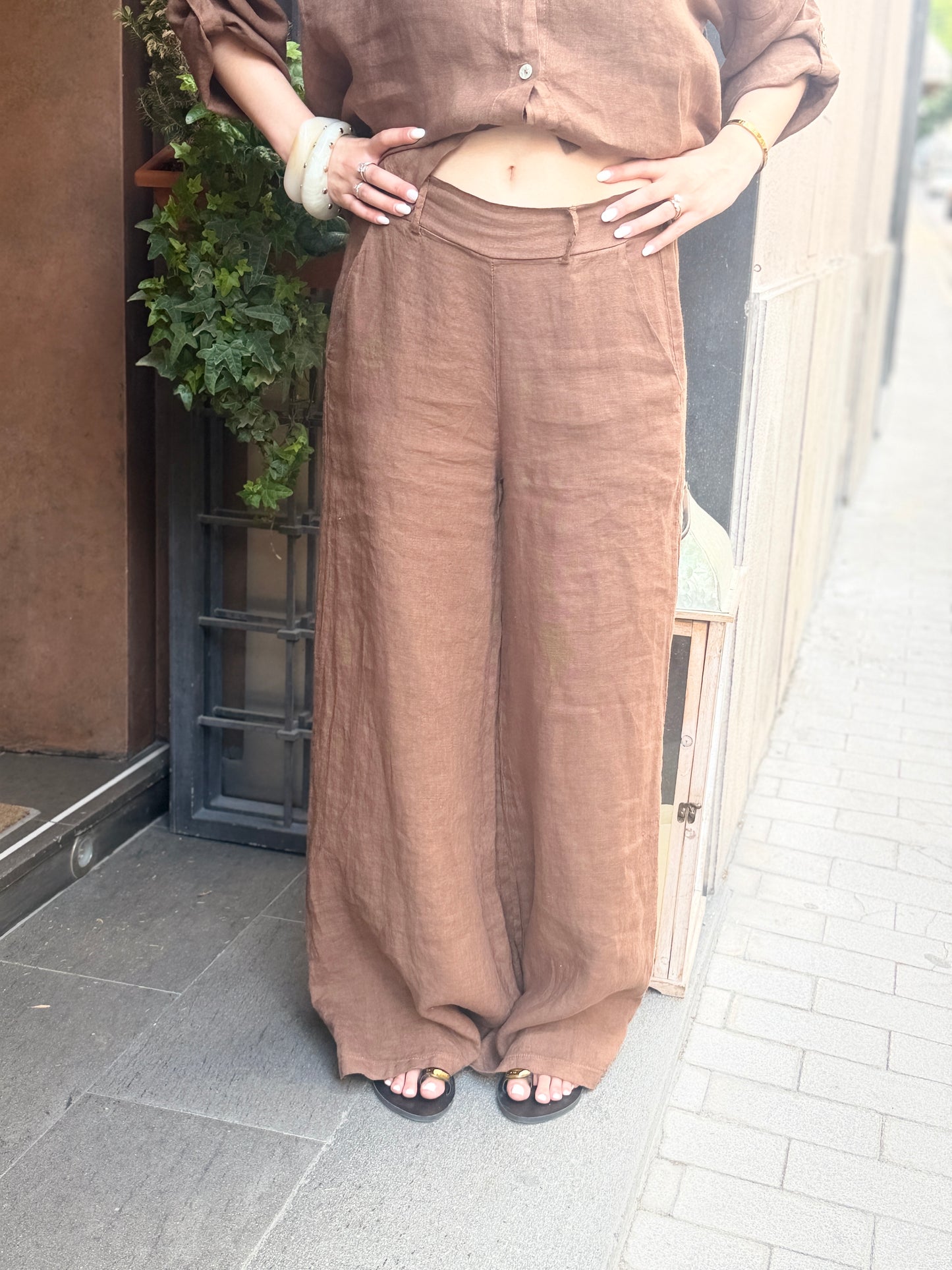 Pantalone MALIBÙ in lino a palazzo (disponibile in più colori)