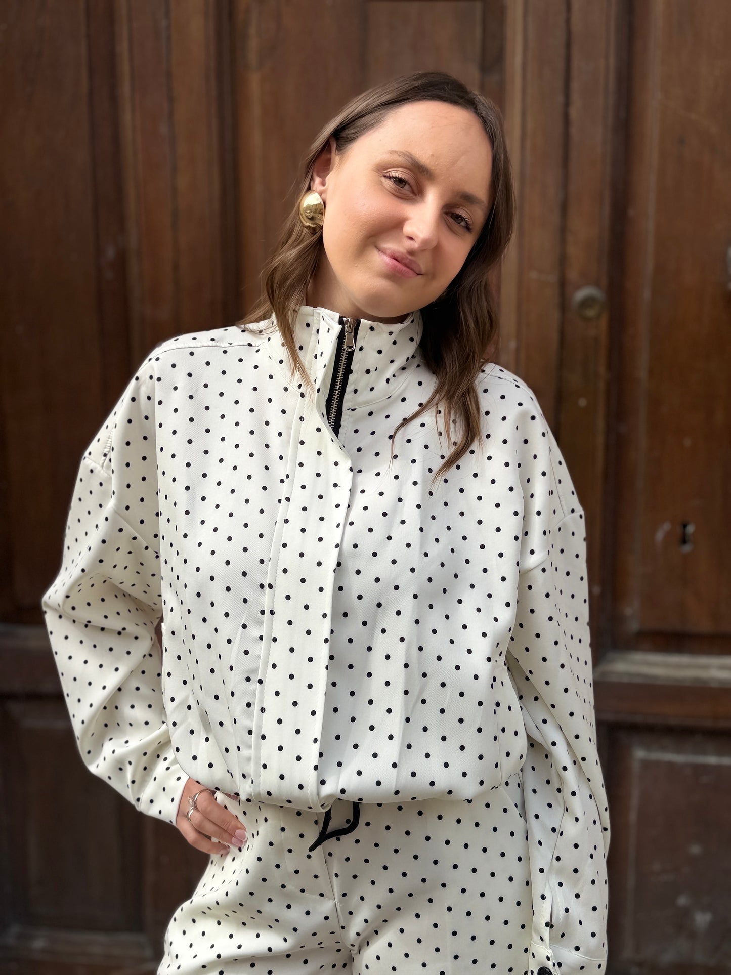 Completo a Pois Bianco/nero