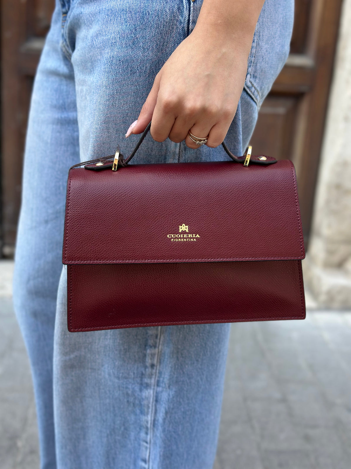 Cuoieria Fiorentina BEAUTY SMALL FLAP BAG BORDEAUX