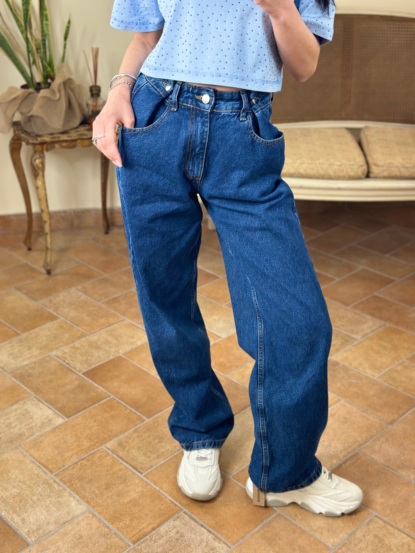 UNI mè jeans con pences (removibili)