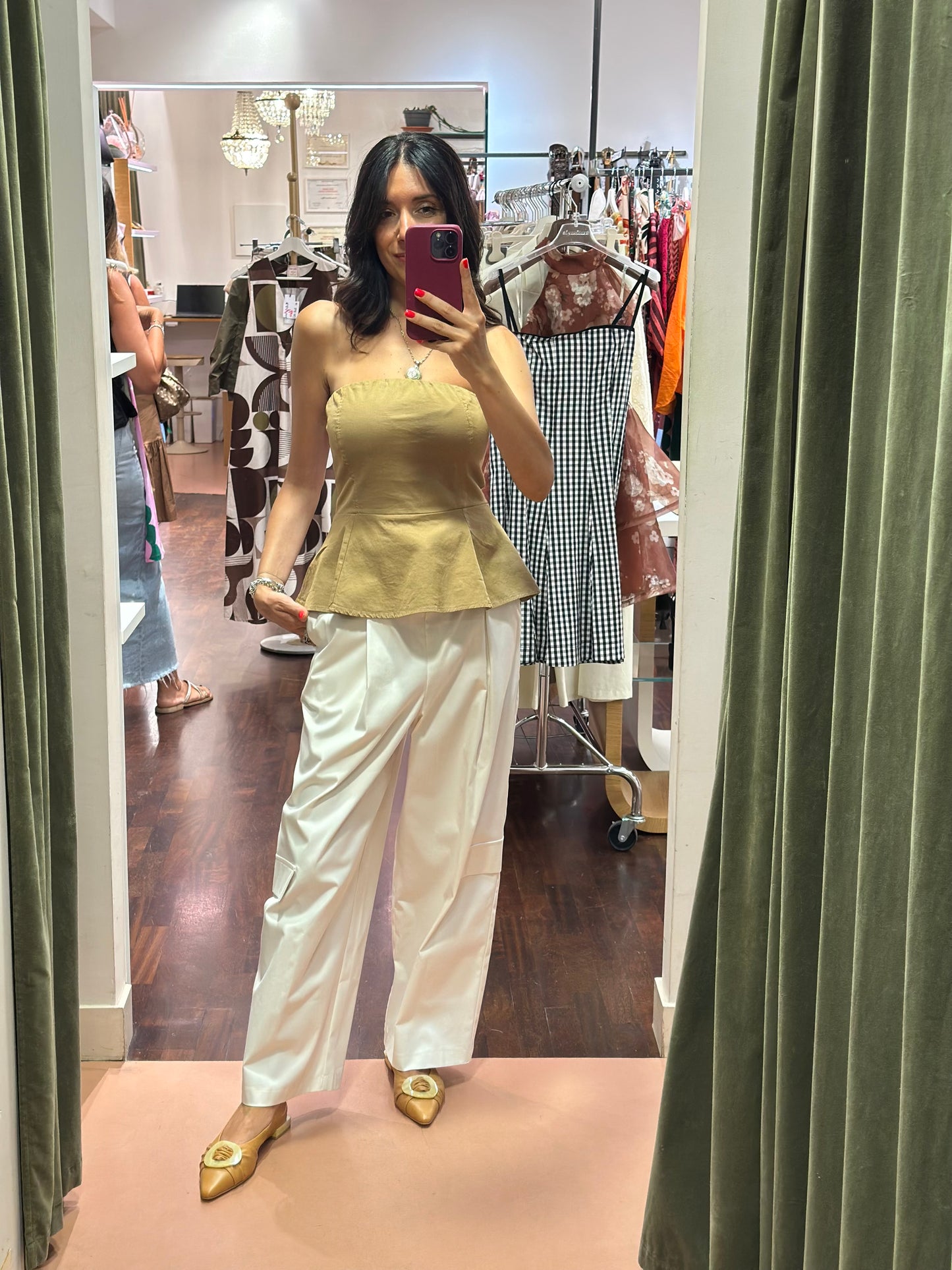 Tensione in Pantalone Cargo vaniglia
