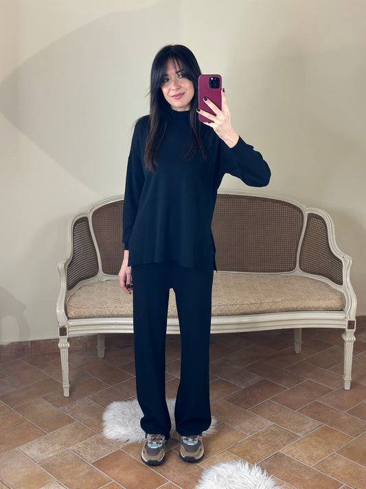 Set in maglia NERO (maglia+pantalone)