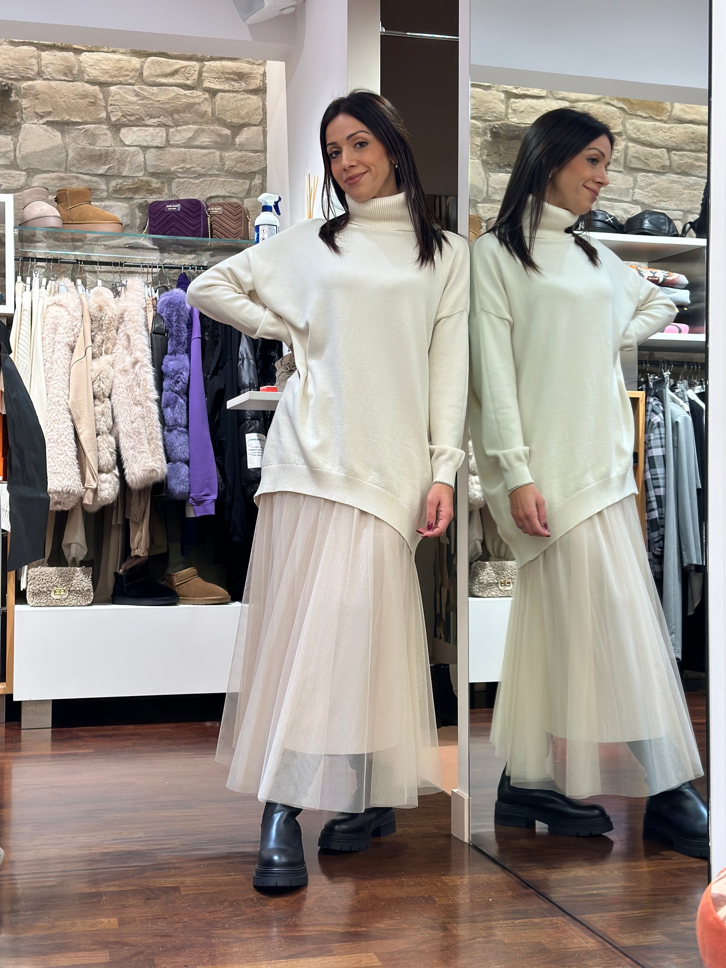 Spazio Sand- gonna in tulle