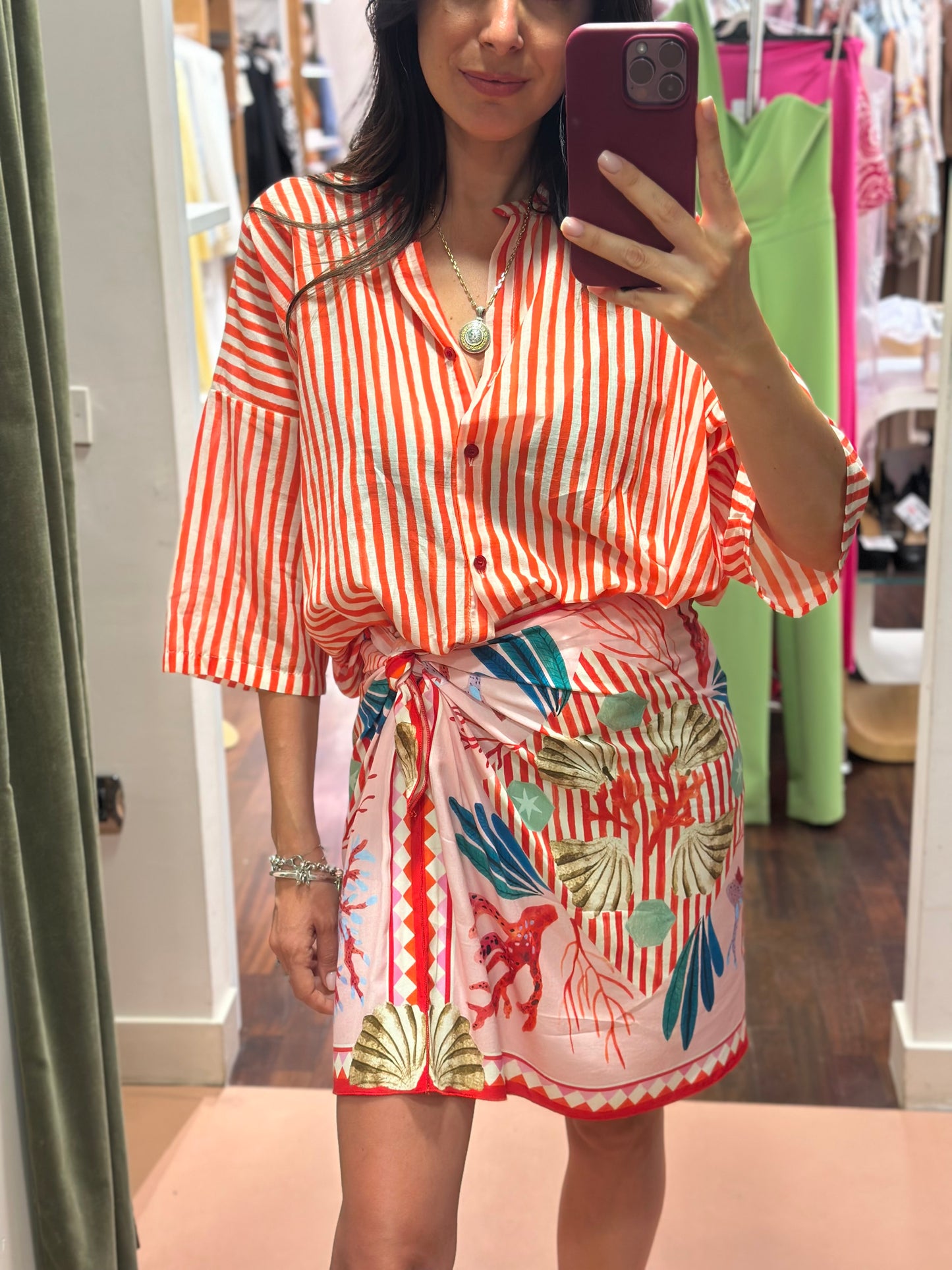 Tensione in Gonna corta foulard Coralli ROSA