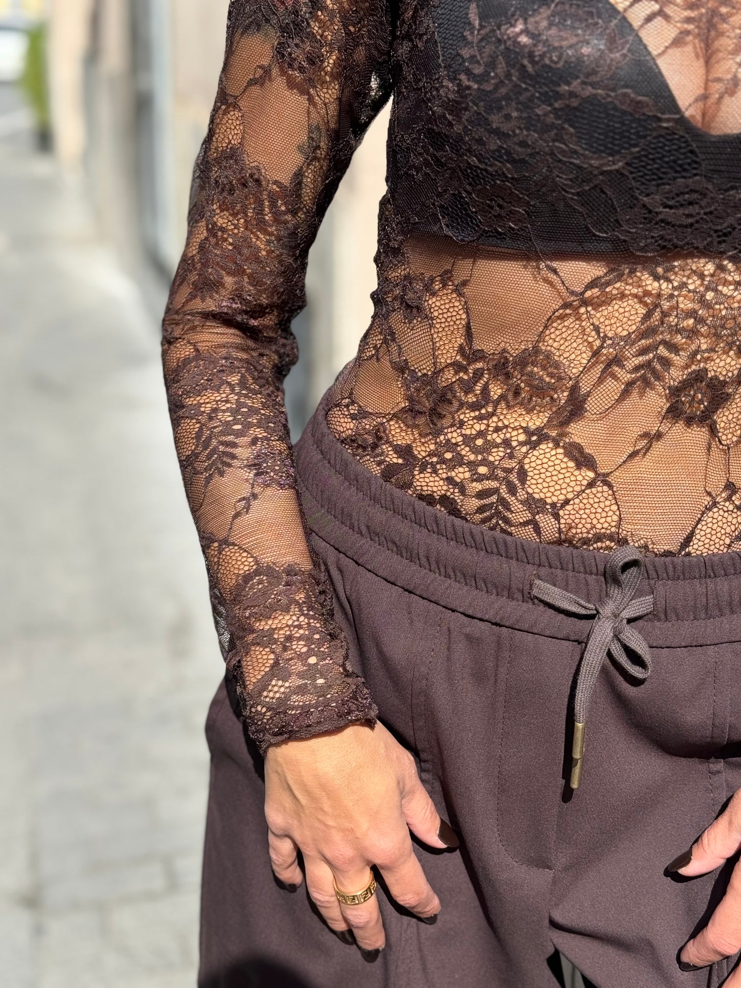 Tensione In Body in pizzo MORO