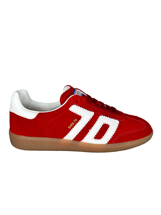 Back70- White Lea-Red suede