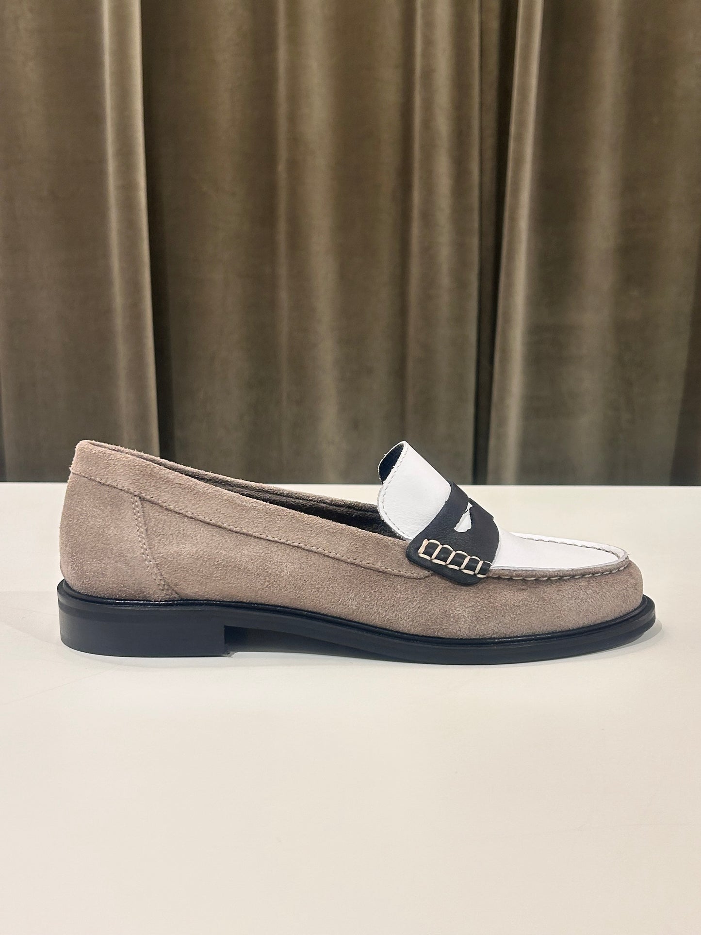 Elisa Lanci Mocassino in pelle e camoscio