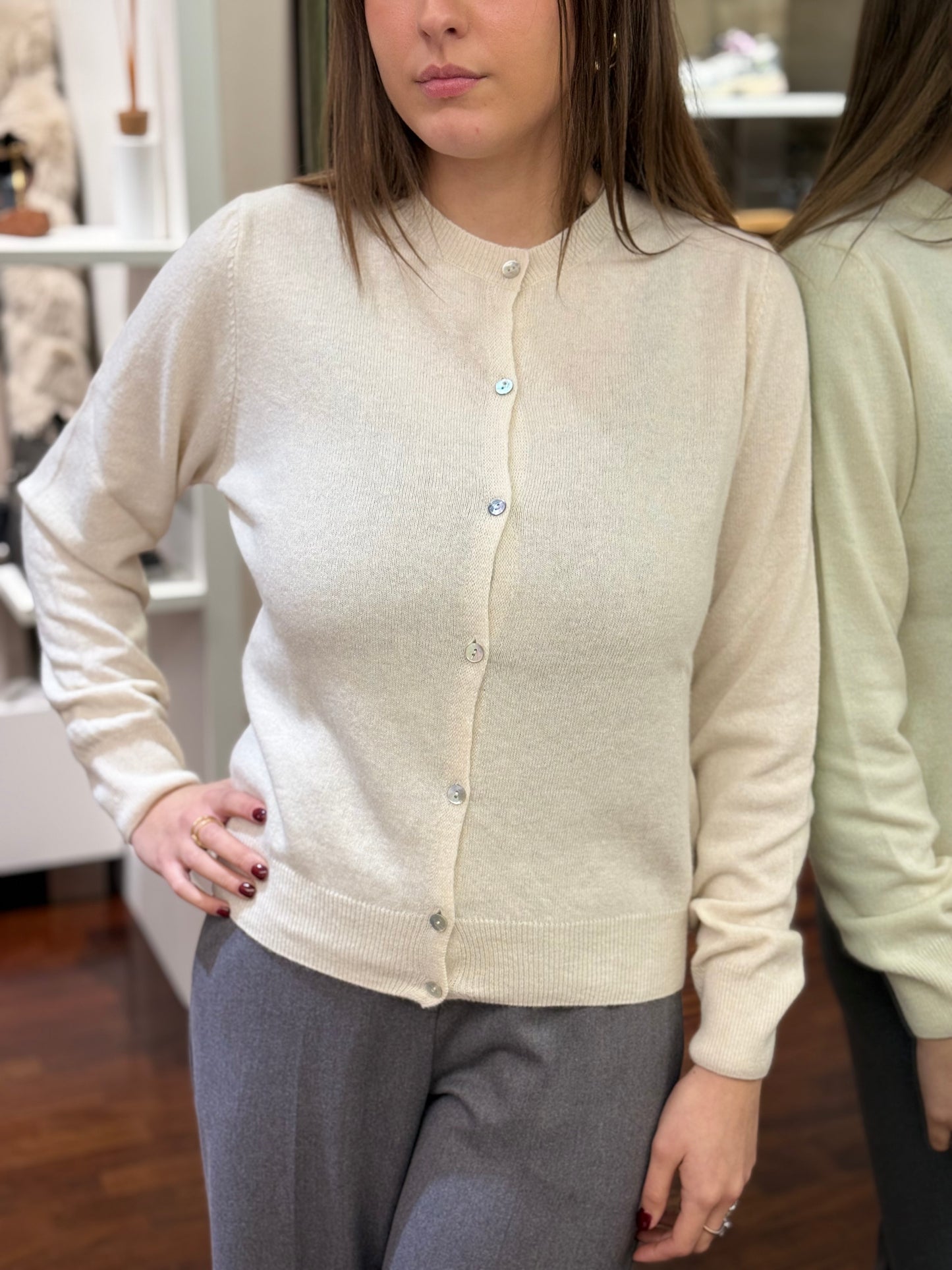 Tensione In Cardigan misto cashmere BURRO