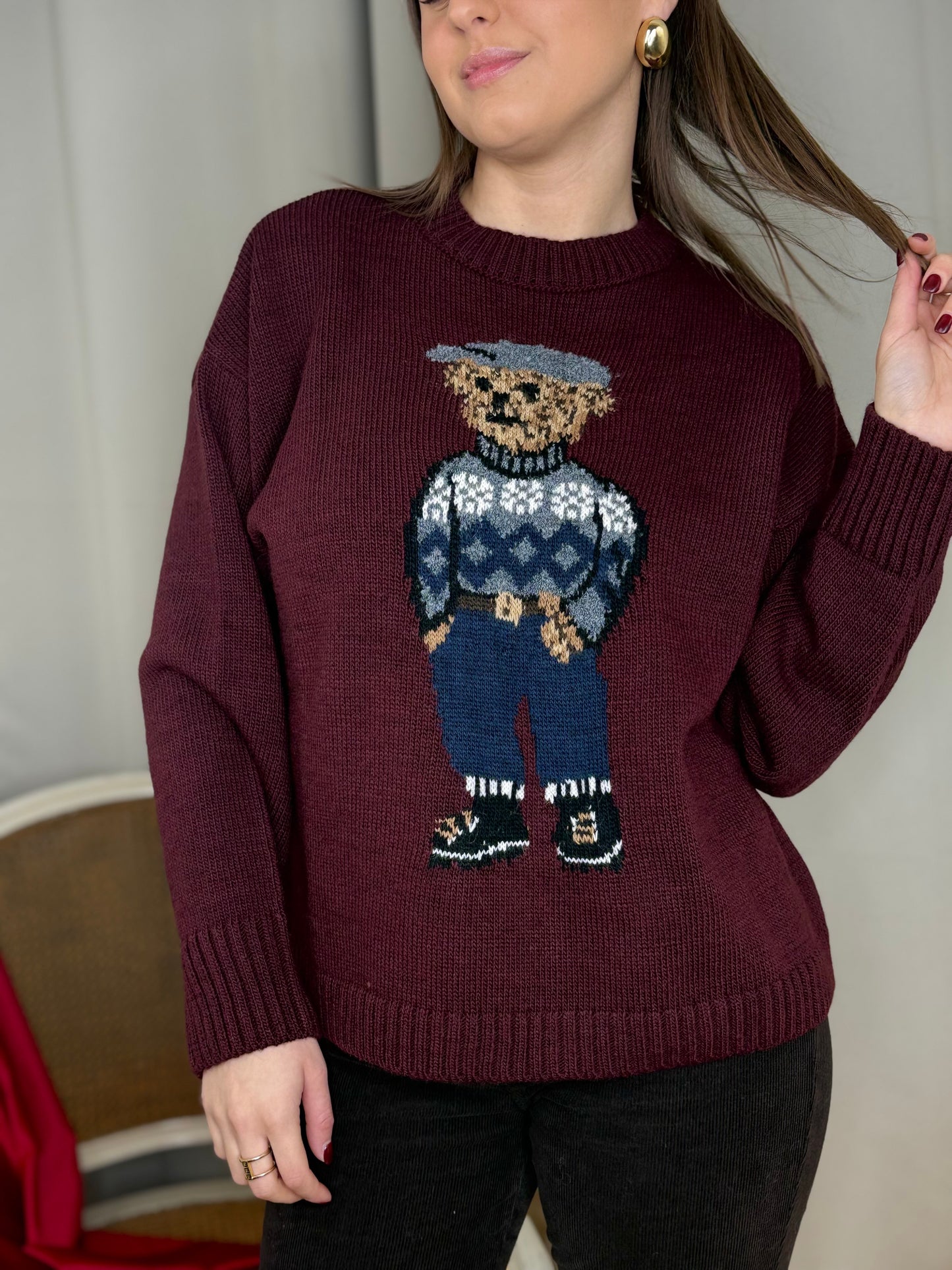 Tensione in Maglia TEDDY BORDEAUX