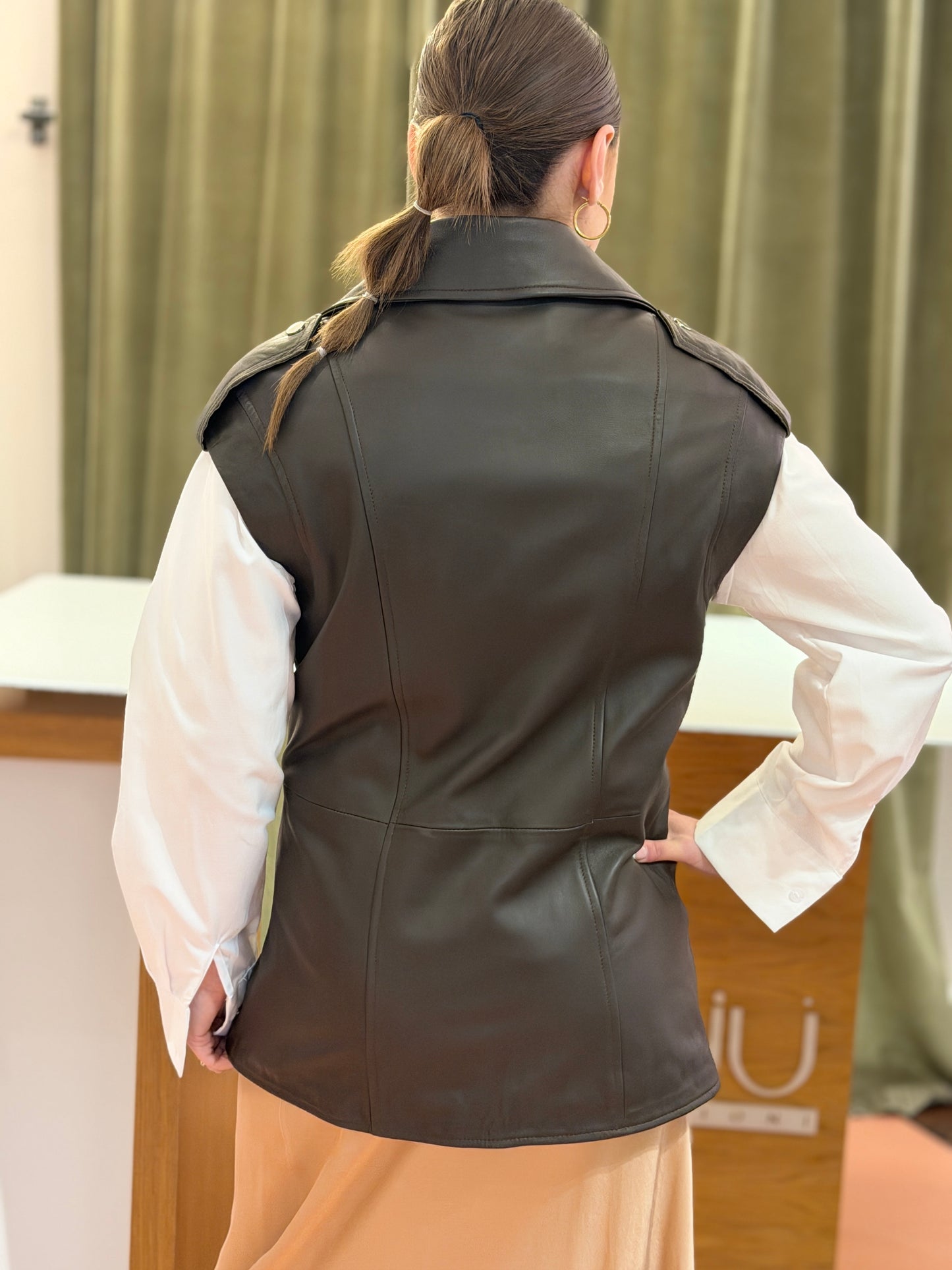 Gilet chiodo in vera pelle Moro