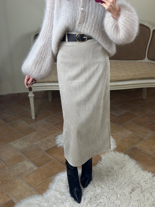 Gonna in velluto rocciatore BEIGE