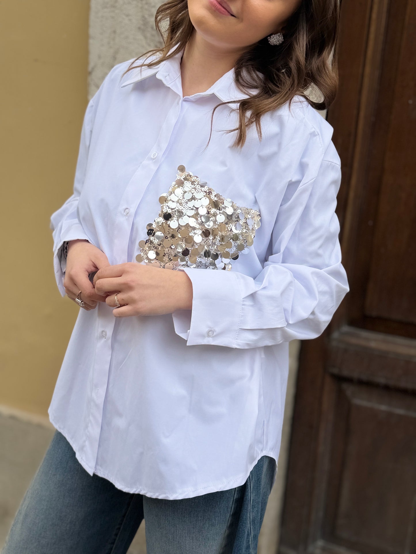 Tensione in Camicia taschino paillettes