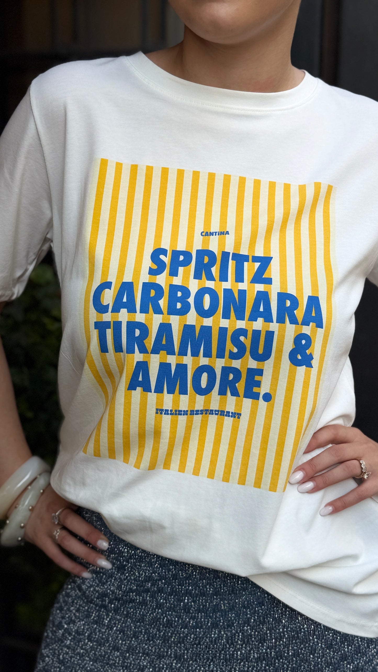 T-shirt "SPRITZ,CARBONARA...