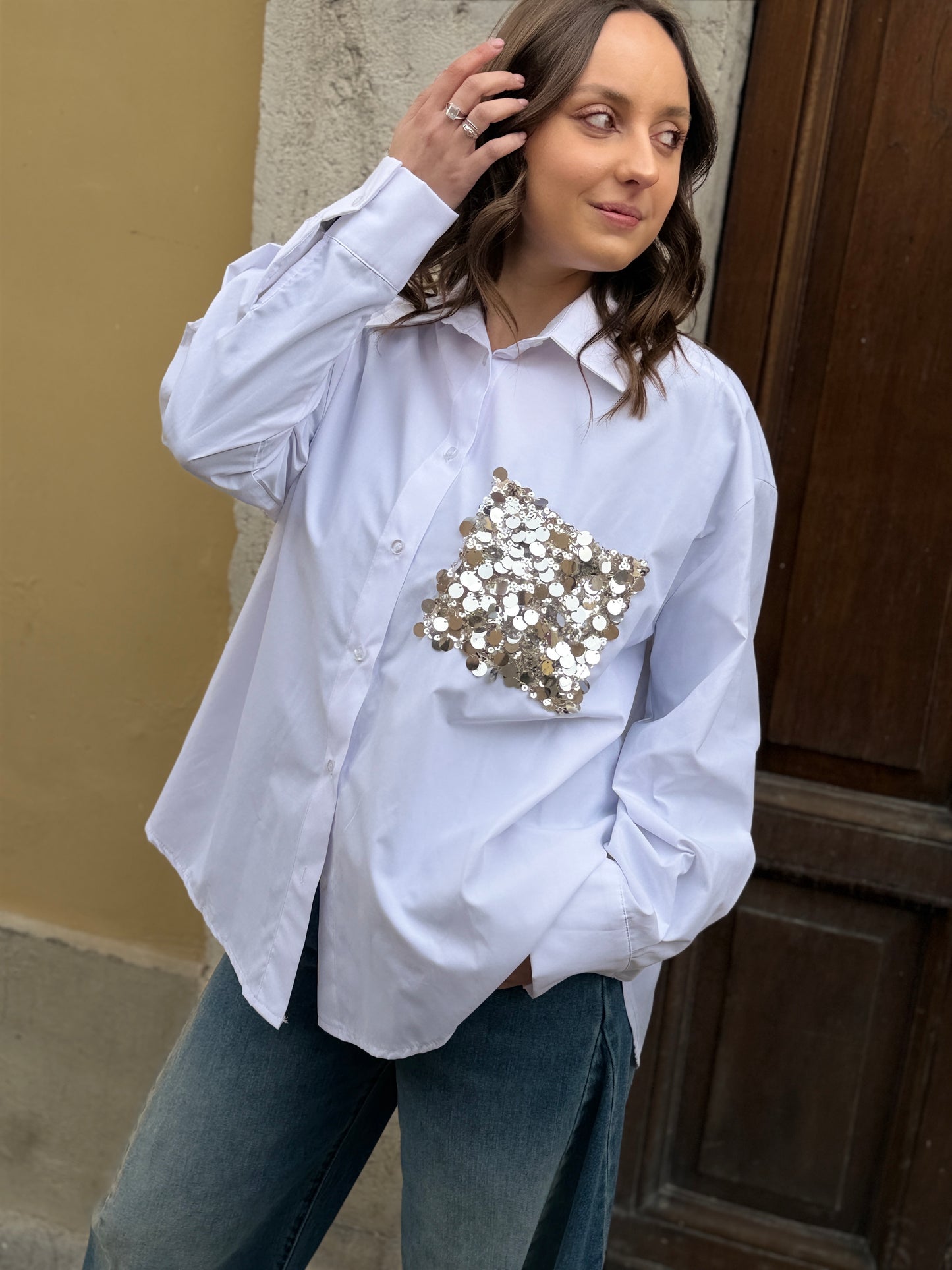 Tensione in Camicia taschino paillettes