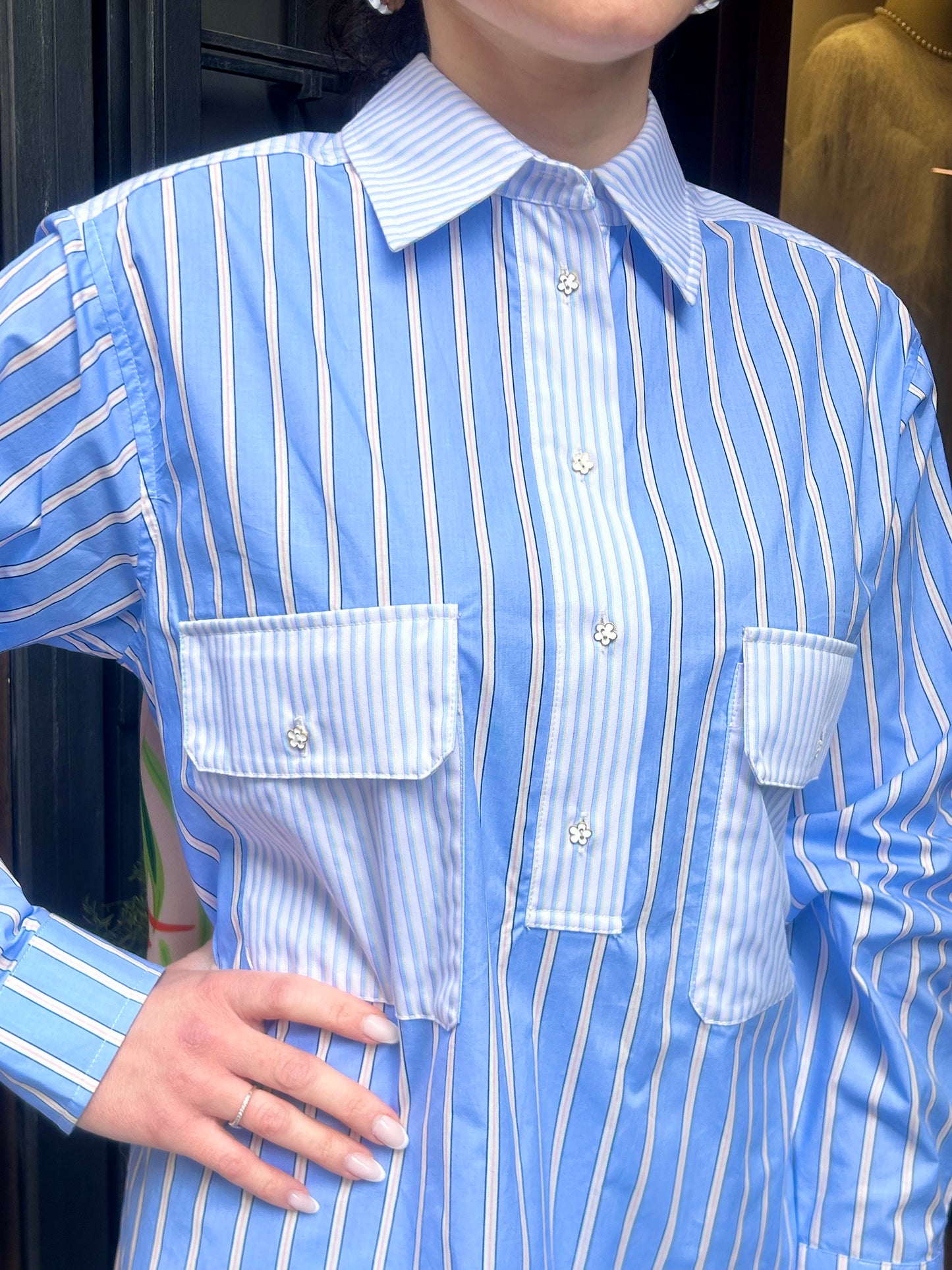 Since're Paris Camicia BLUE STRIPED-SAFARI