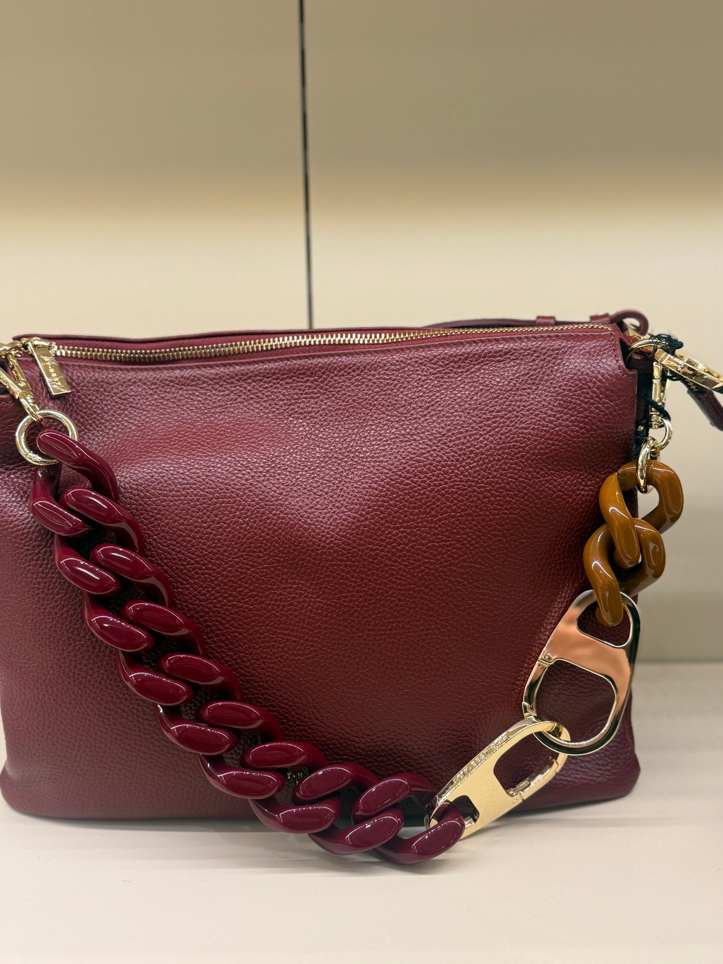My Best Bag BICOLOR CHAIN bordeaux/cognac