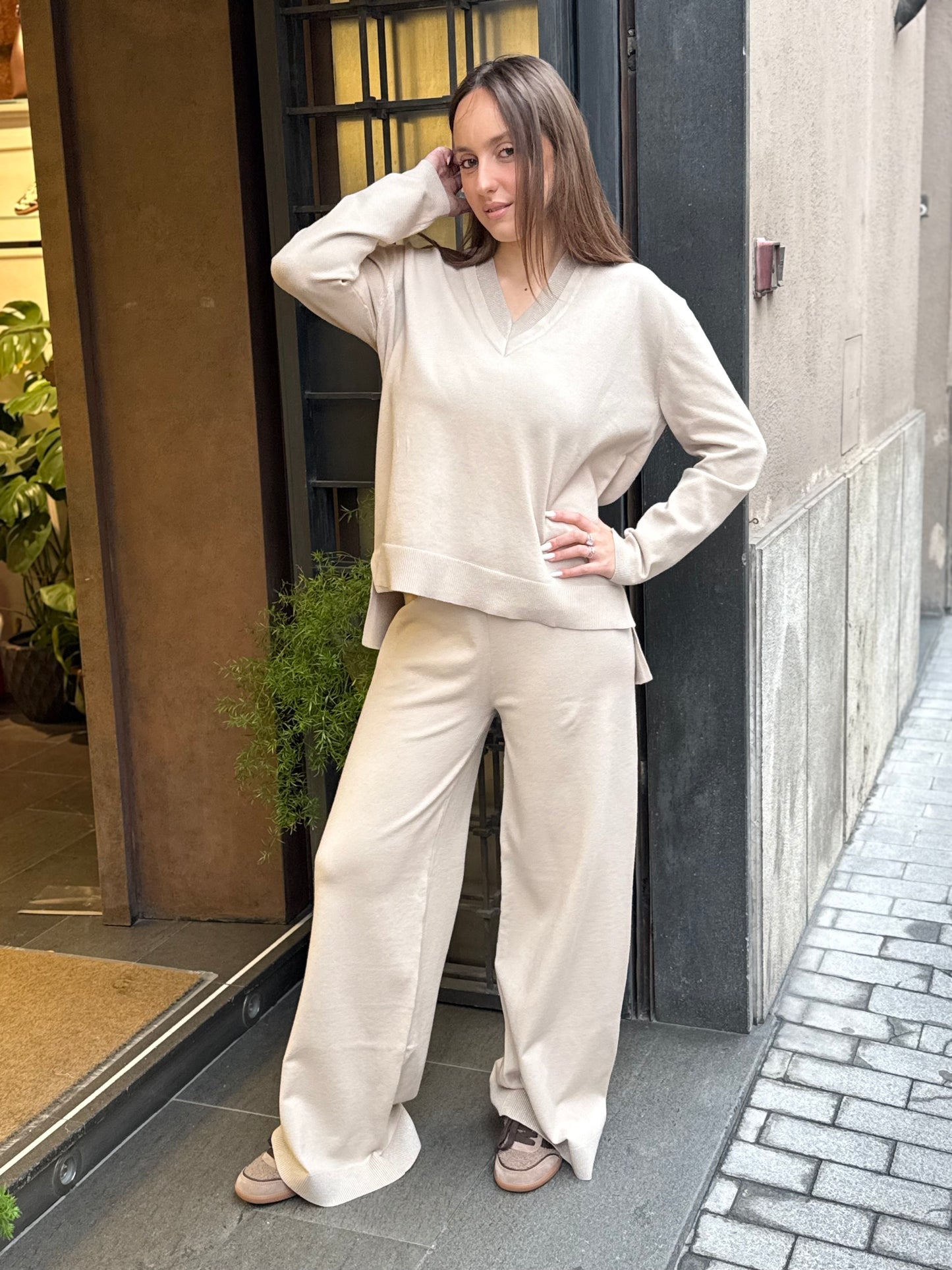 Anonyme Maglia VISCOSE LUREX KNITWEAR beige