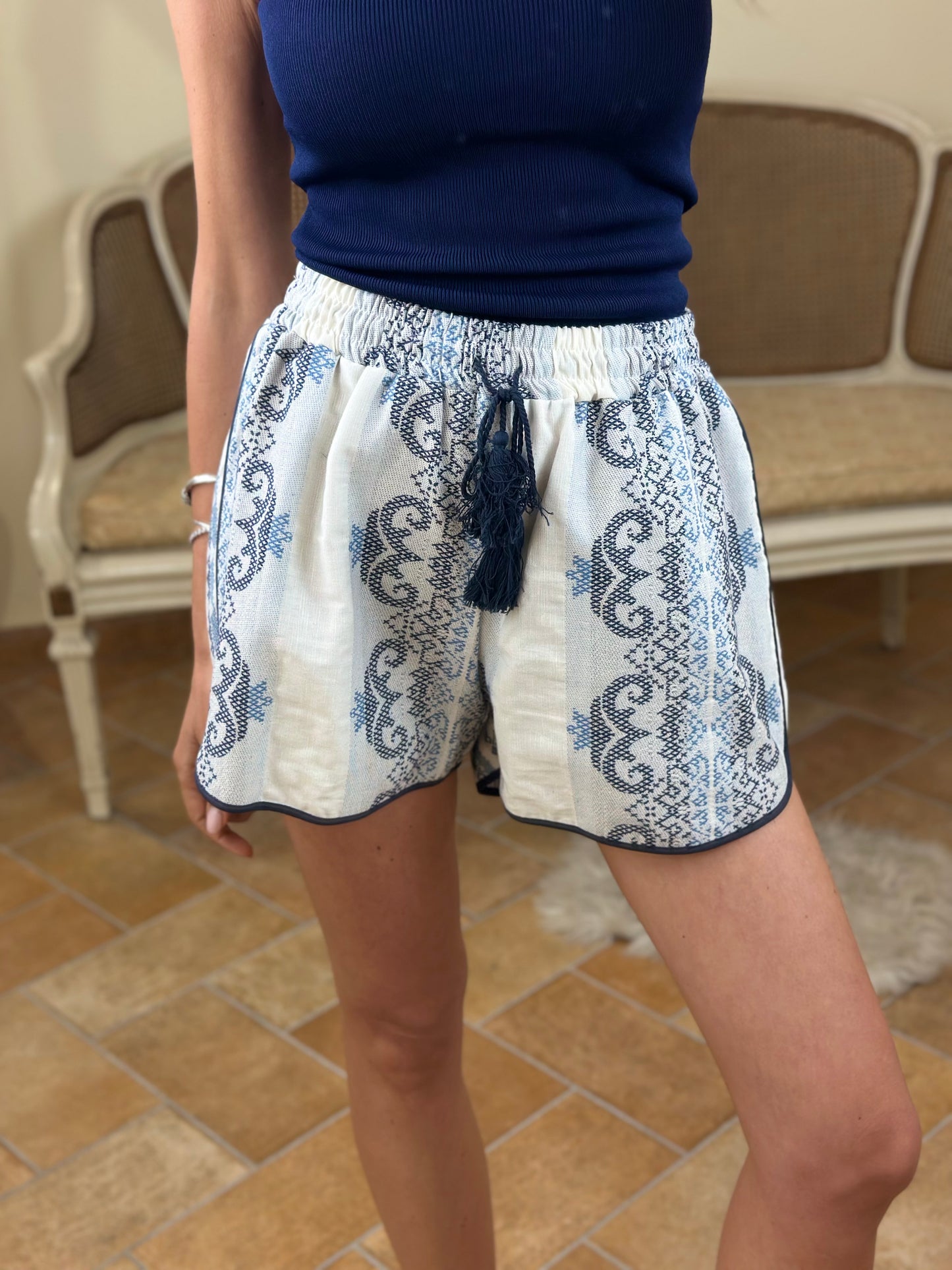 Tensione In Shorts con fantasia BIANCO/BLU/CELESTE