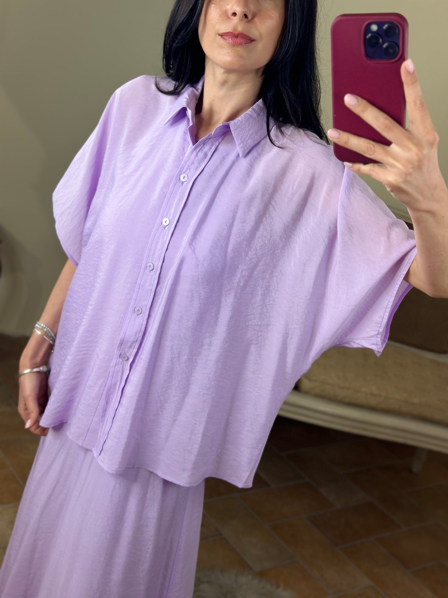 Anonyme camicia TENCEL violet