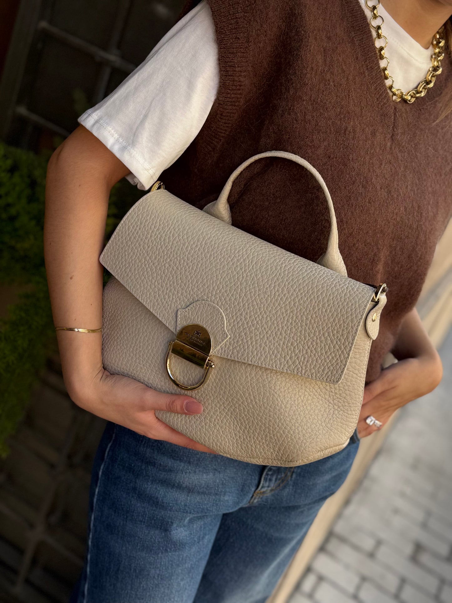 Cuoieria Fiorentina JESS SMALL FLAP BAG PROSECCO