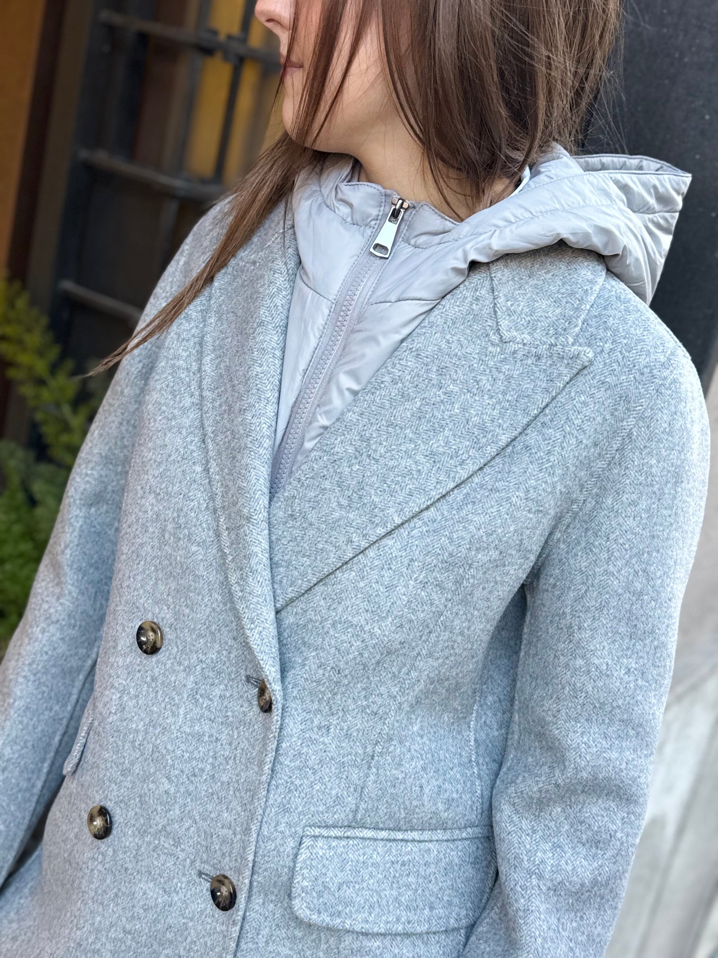 SINCE'RE PARIS Cappotto doppiopetto GREY MELANGE