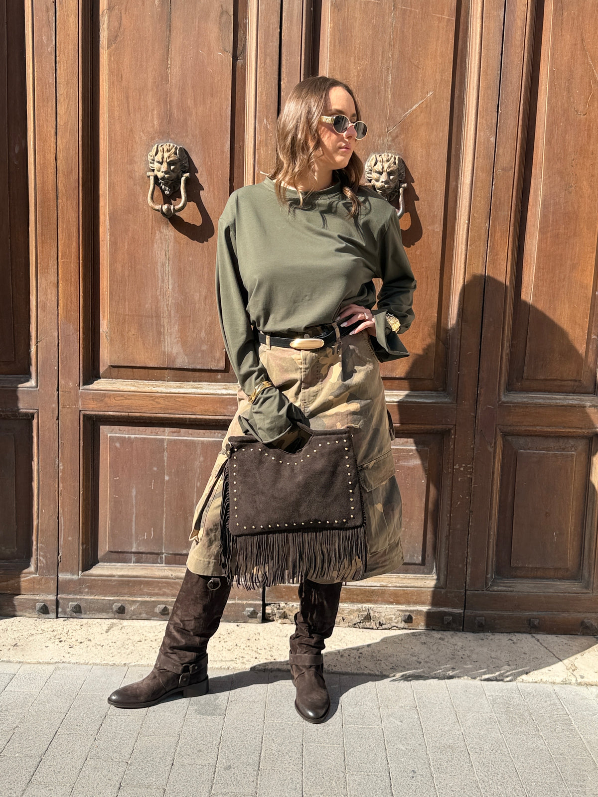 T-shirt manica a campana MILITARE