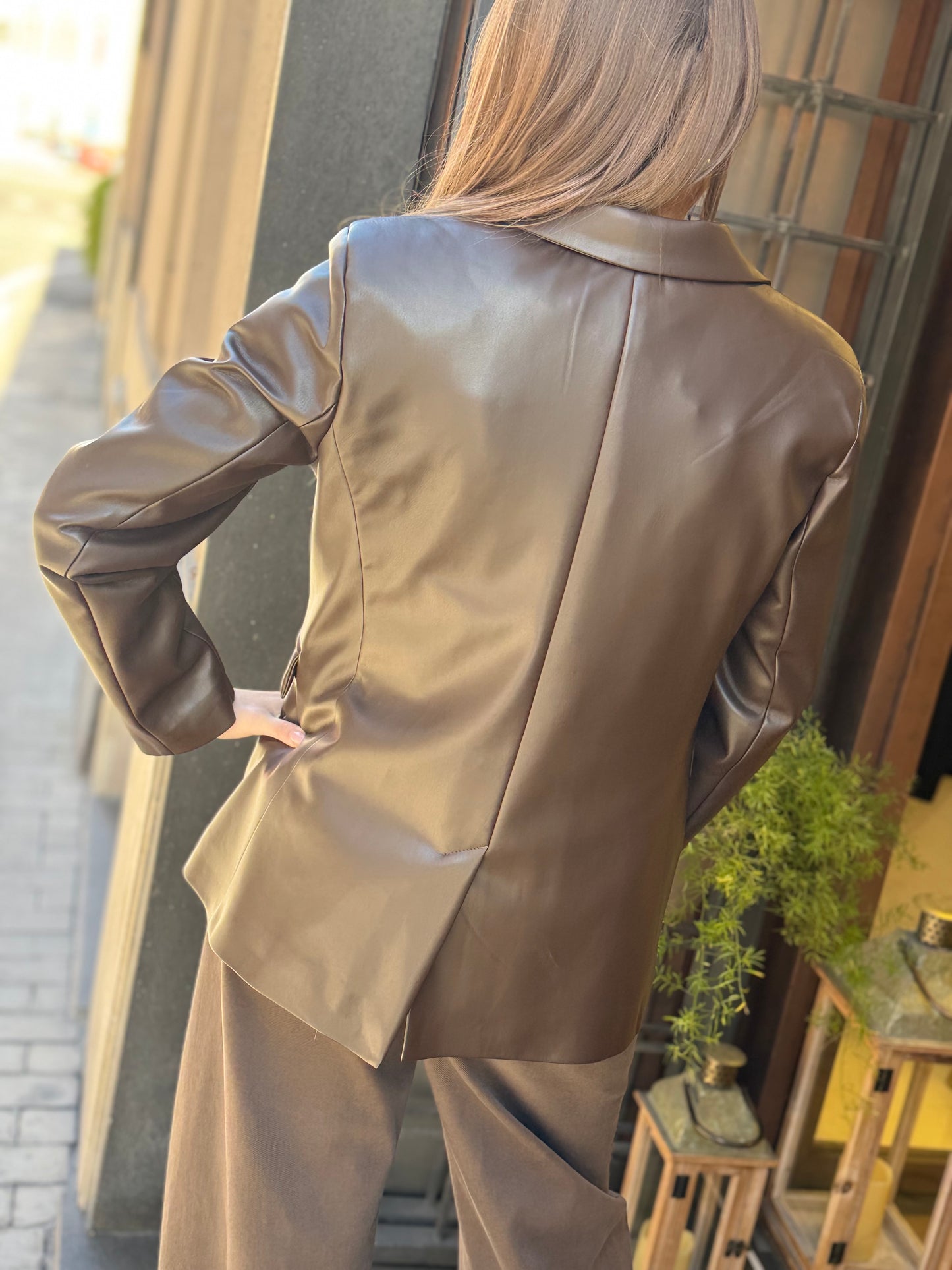 Tensione In Giacca ecopelle MORO