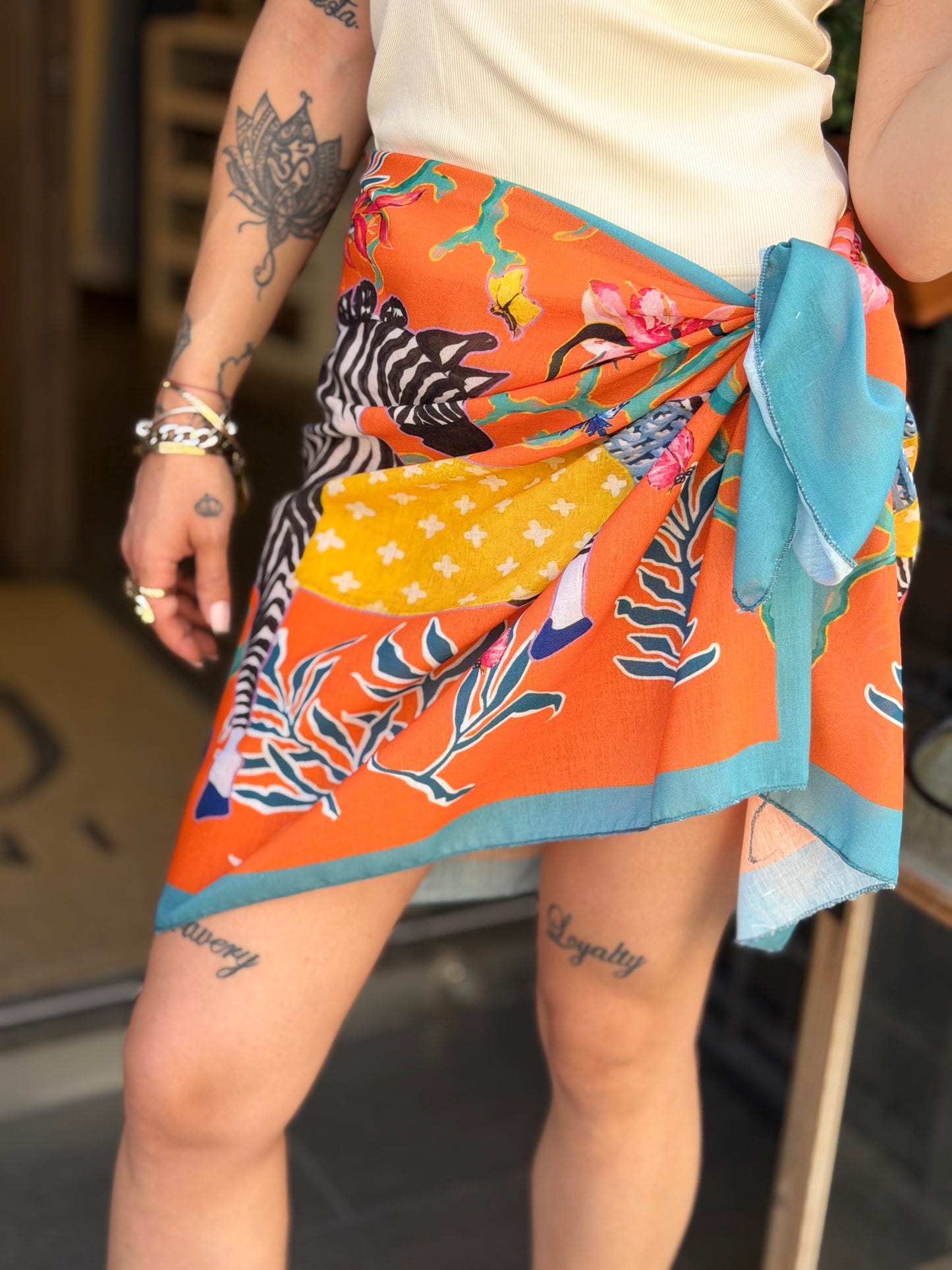 Gonna corta pareo ZEBRA ARANCIO