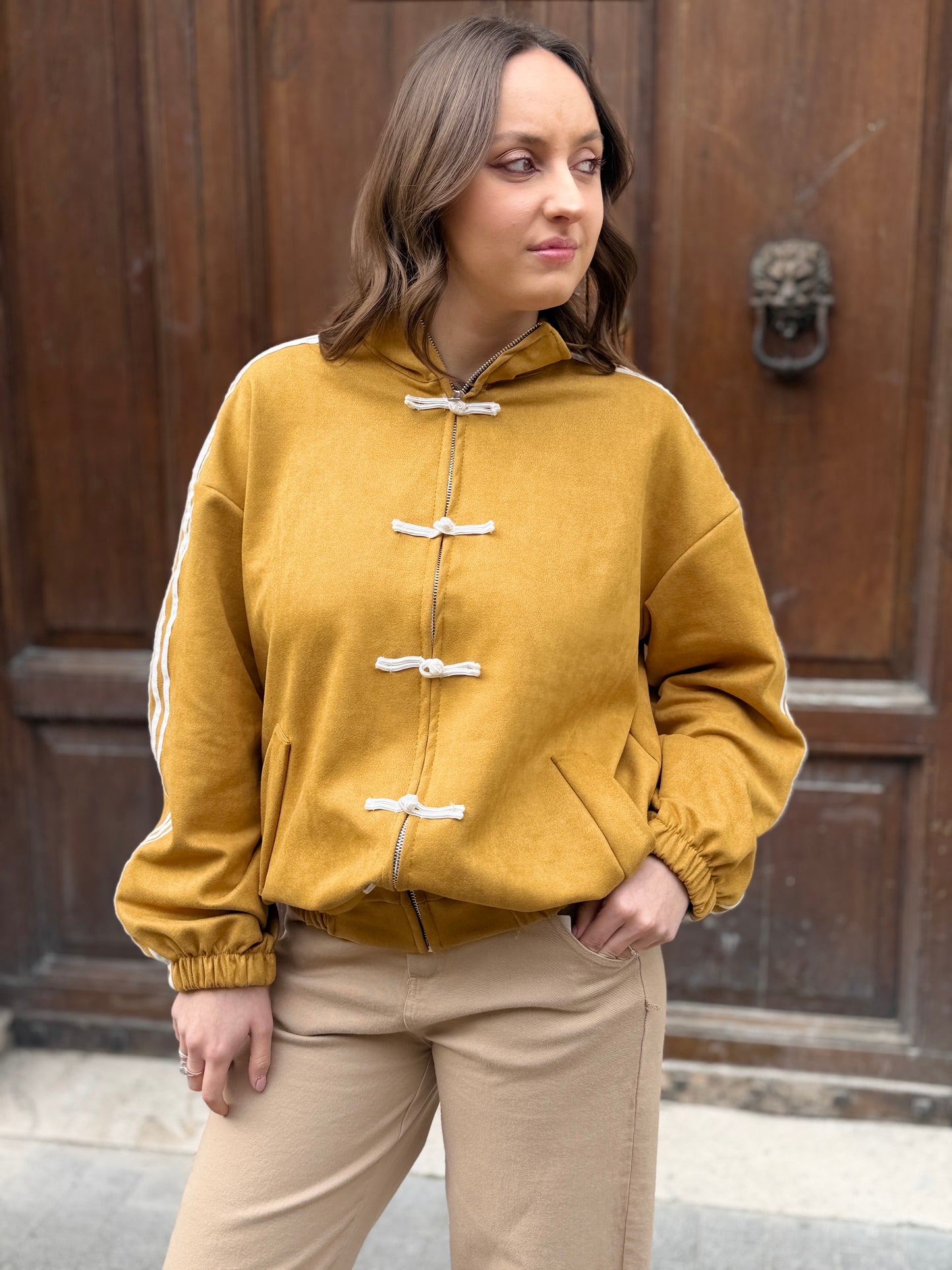 Felpa Sporty Chic Ocra