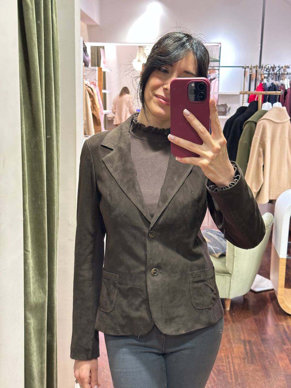 Giacca in camoscio MORO