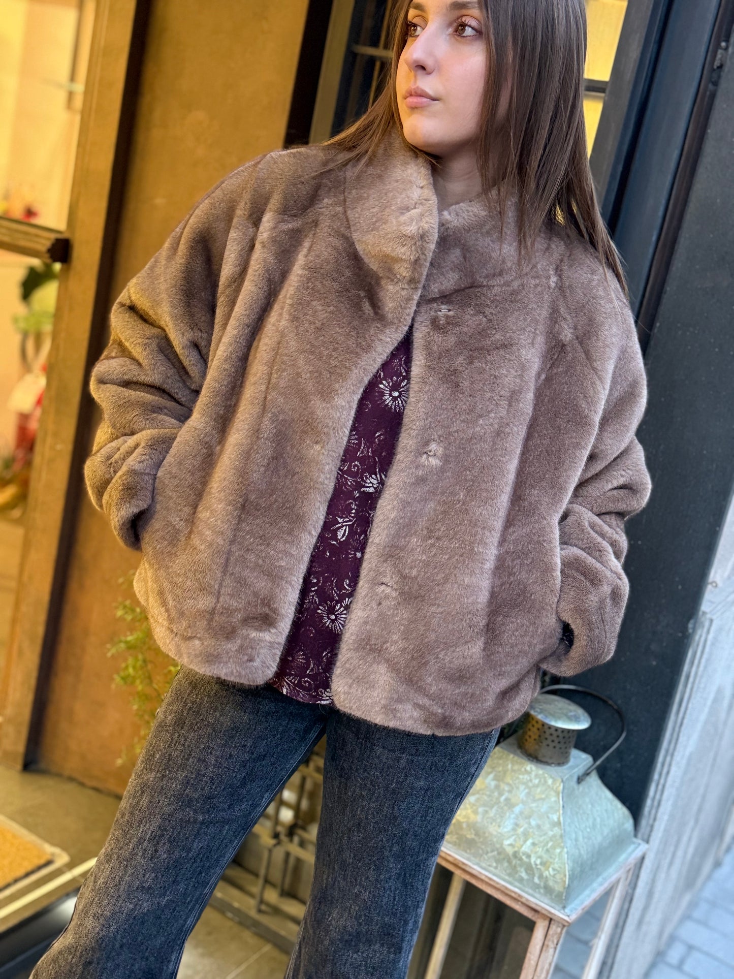 Ecopelliccia FRANCESCA Taupe