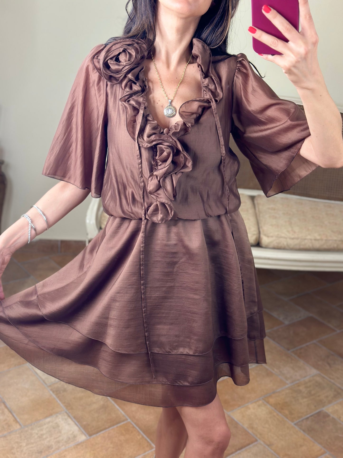 Tensione In Abito corto con rouches MORO